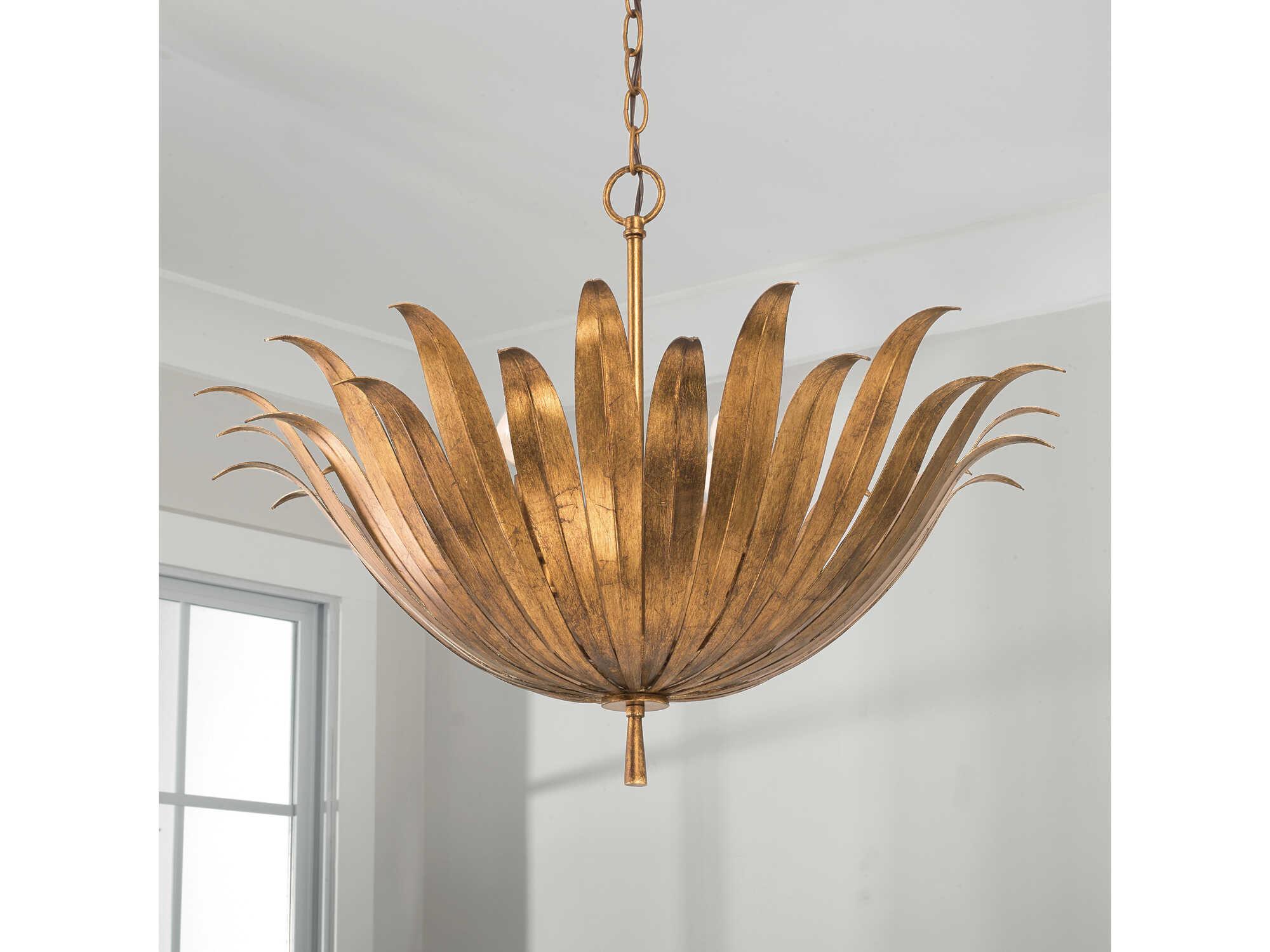 Capital Lighting Eden 4-Light Antique Gold Bowl Pendant