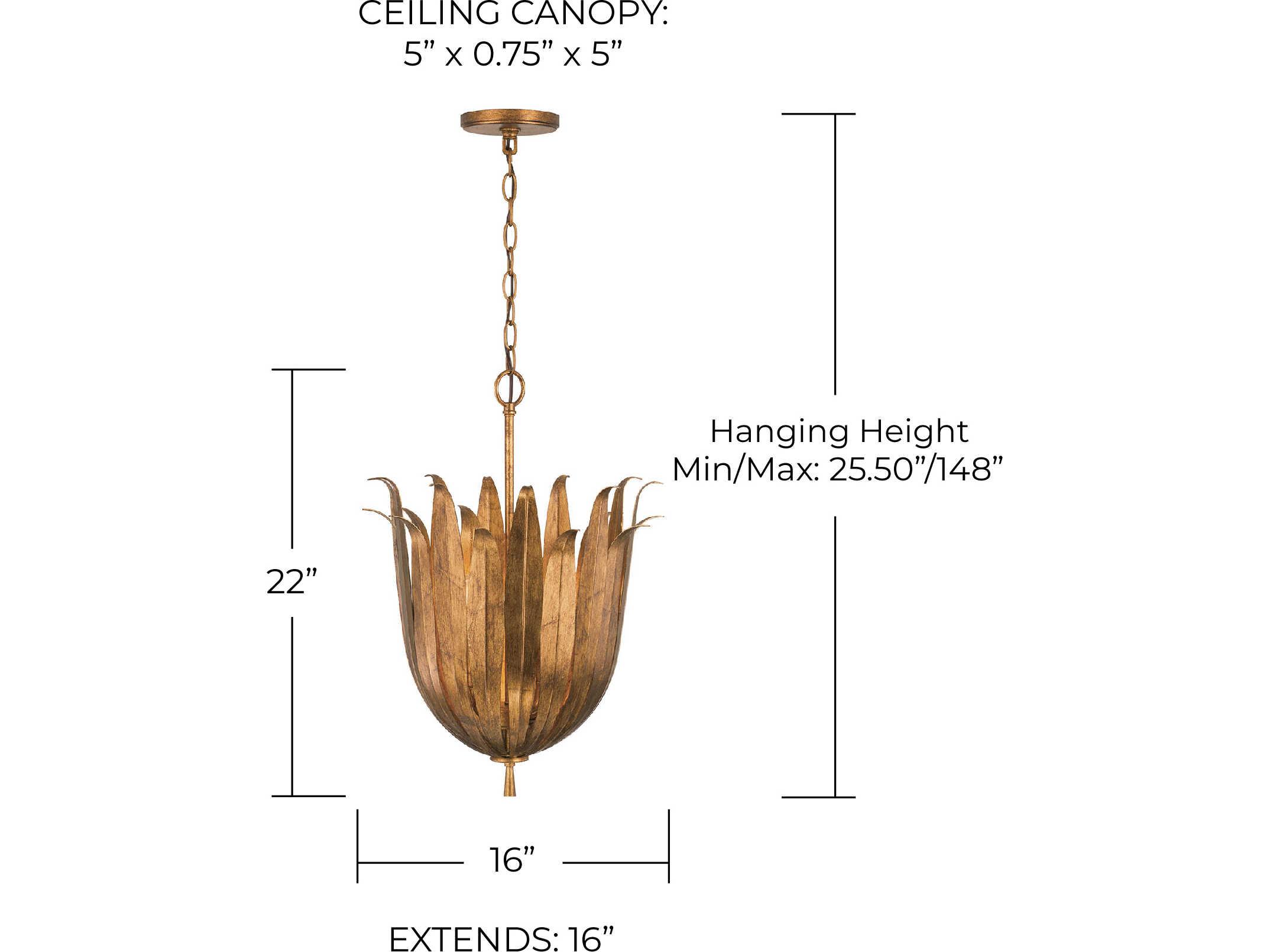 Capital Lighting Eden 4-Light Antique Gold Bowl Pendant