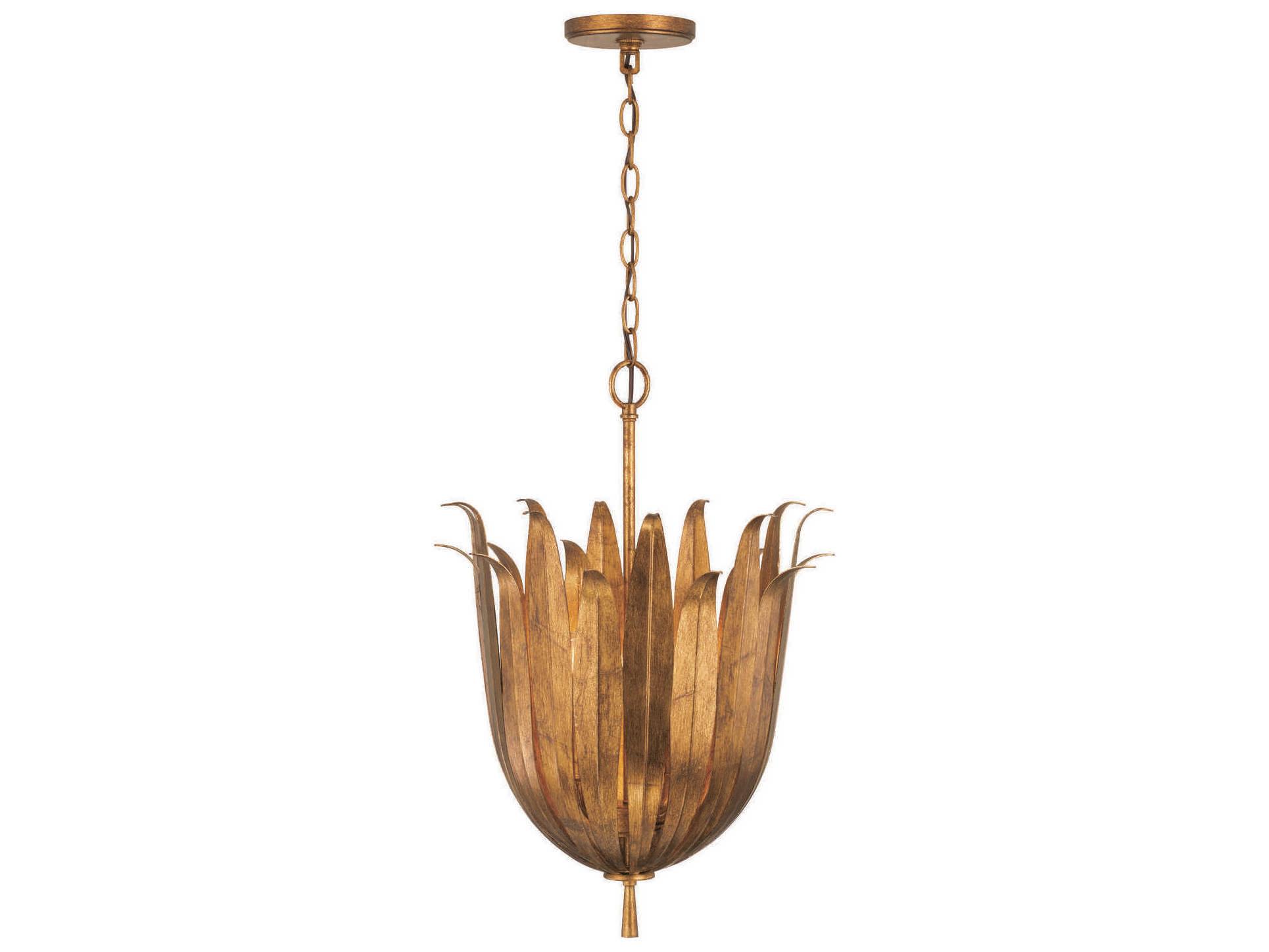Capital Lighting Eden 4-Light Antique Gold Bowl Pendant