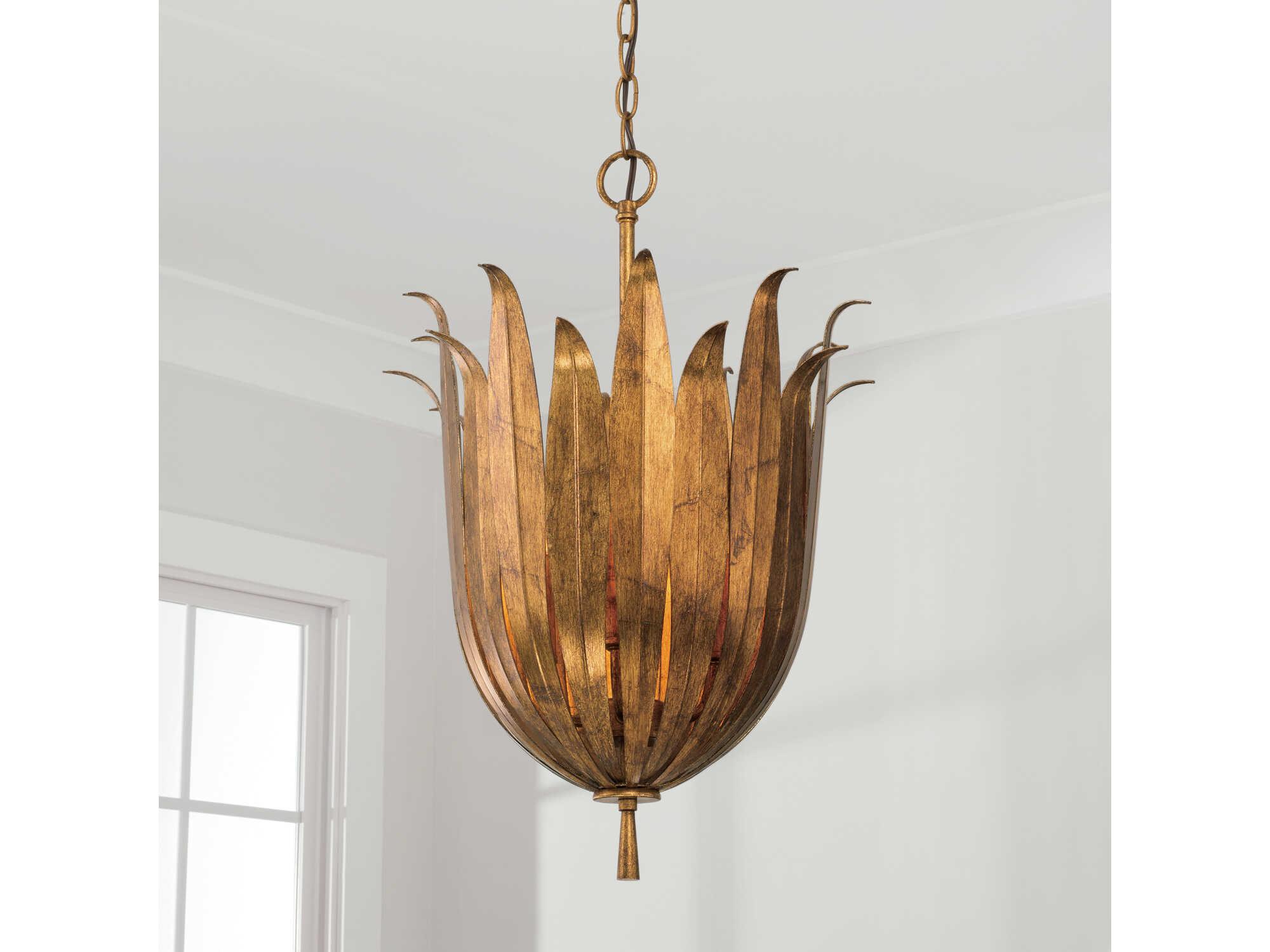 Capital Lighting Eden 4-Light Antique Gold Bowl Pendant