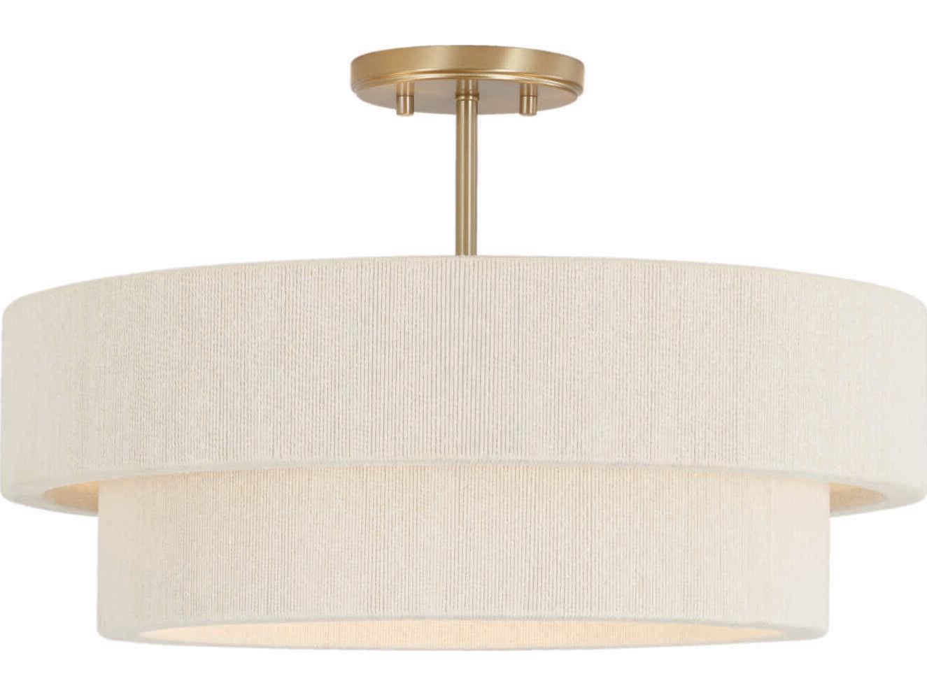 Capital Lighting Delaney 4-Light Matte Brass Drum Pendant