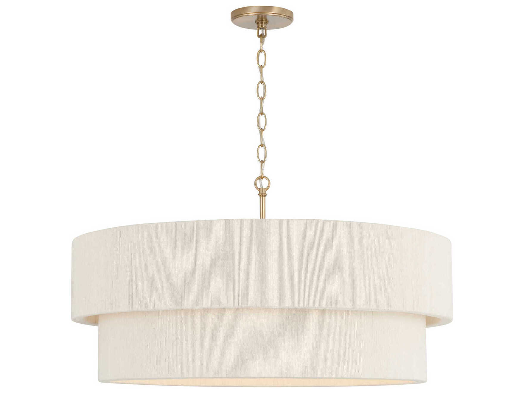 Capital Lighting Delaney 4-Light Matte Brass Drum Pendant