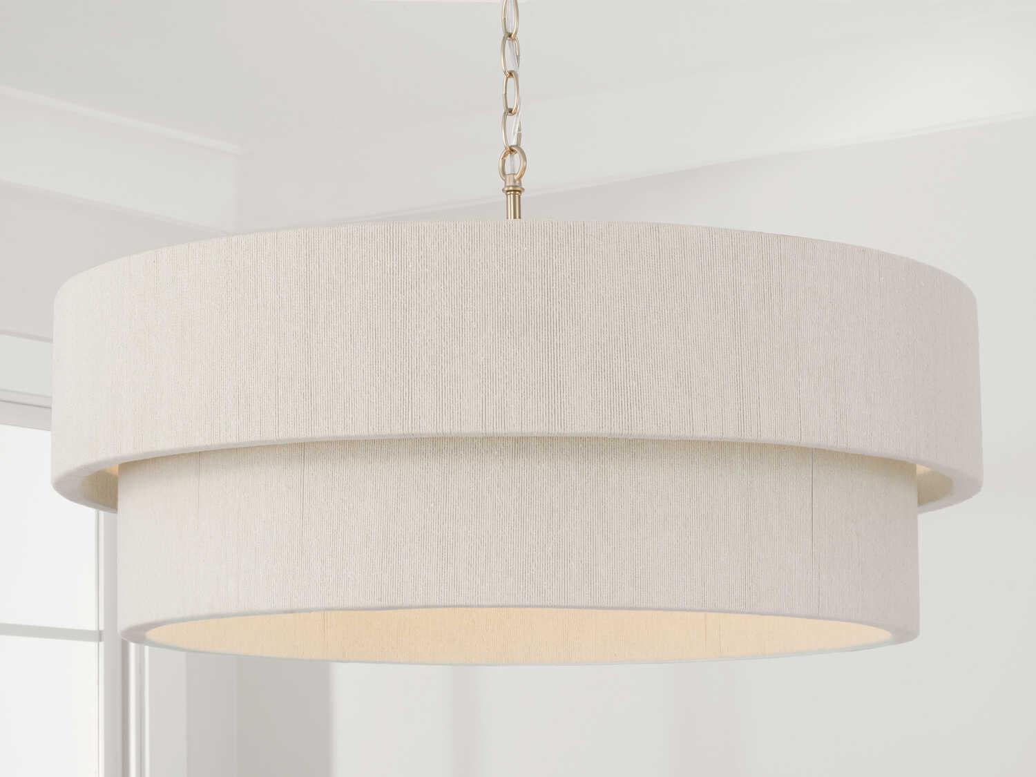 Capital Lighting Delaney 4-Light Matte Brass Drum Pendant