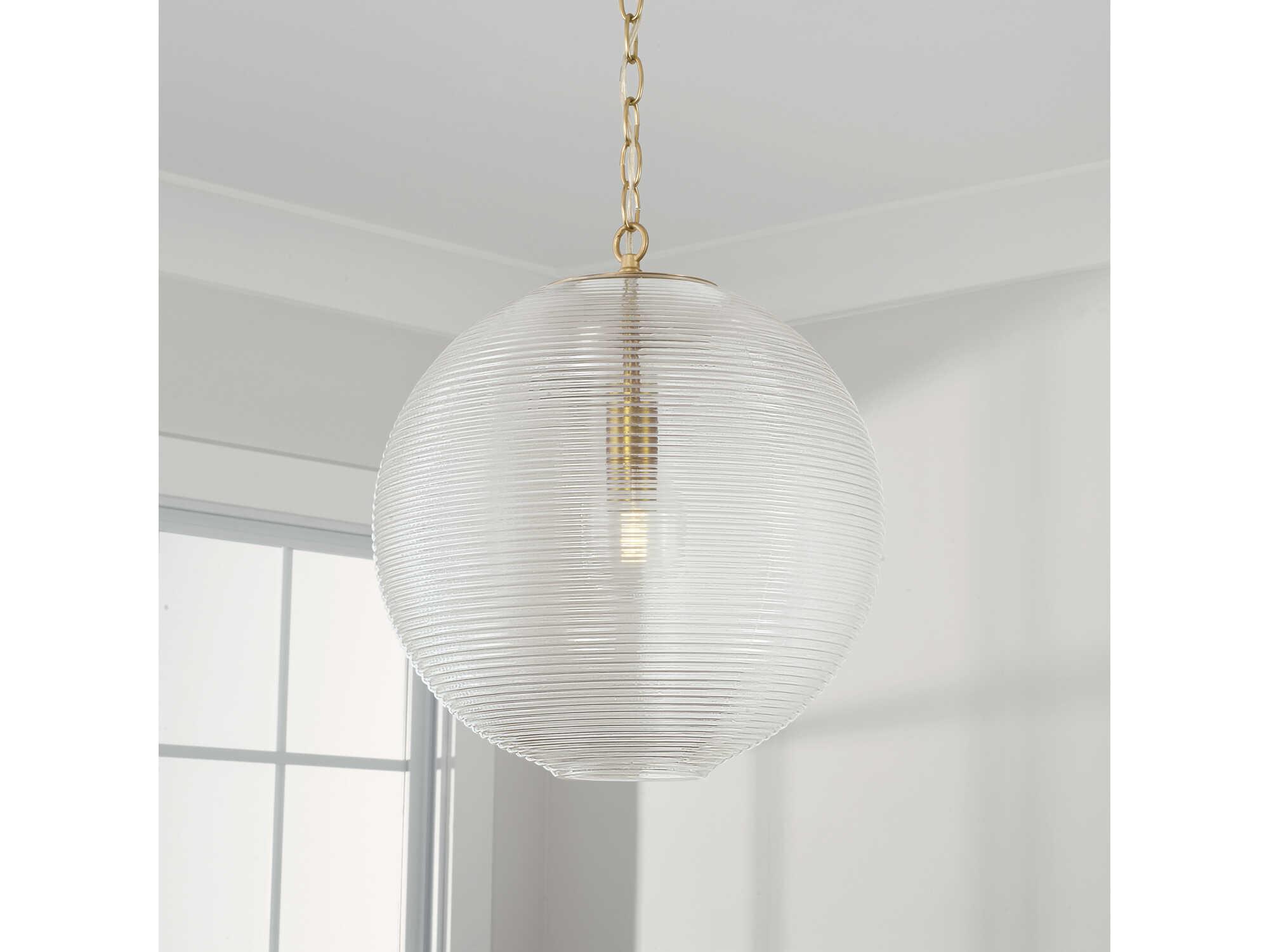 Capital Lighting Dolan 1-Light Matte Brass Glass Globe Pendant