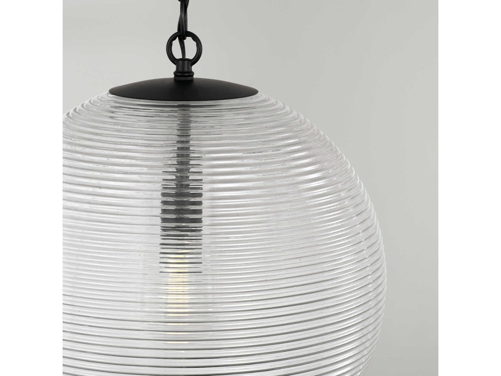 Capital Lighting Dolan 1-Light Matte Black Glass Globe Pendant