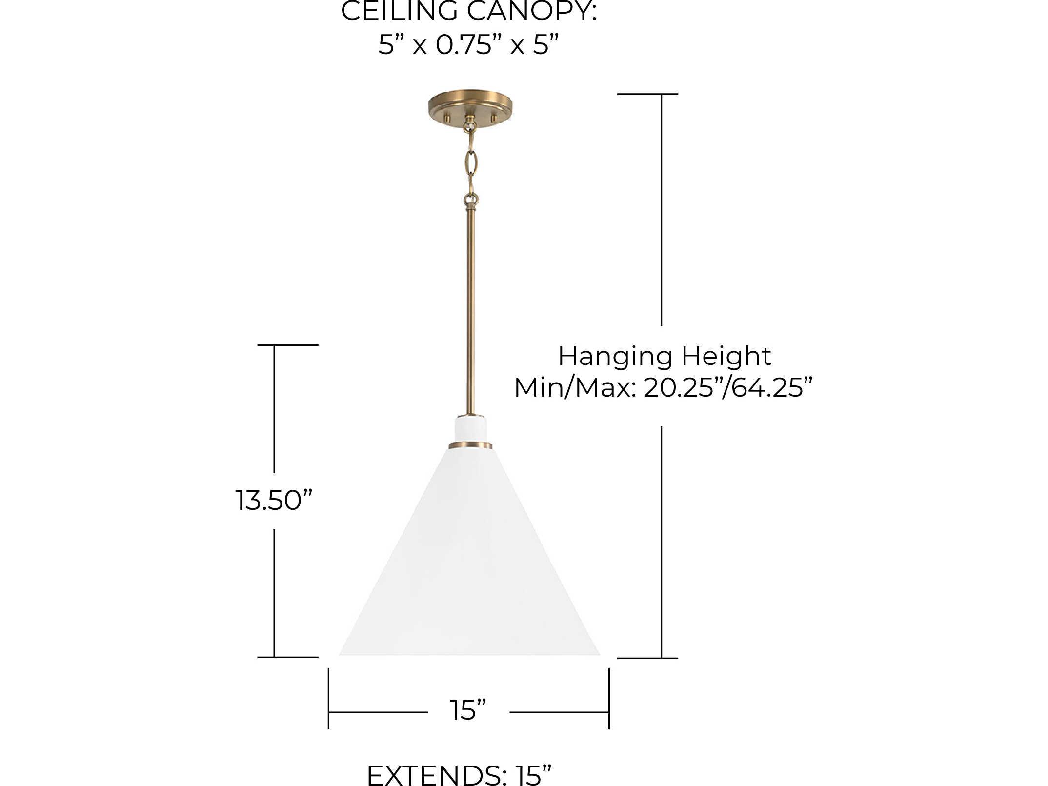Capital Lighting Bradley 1-Light Aged Brass White Pendant