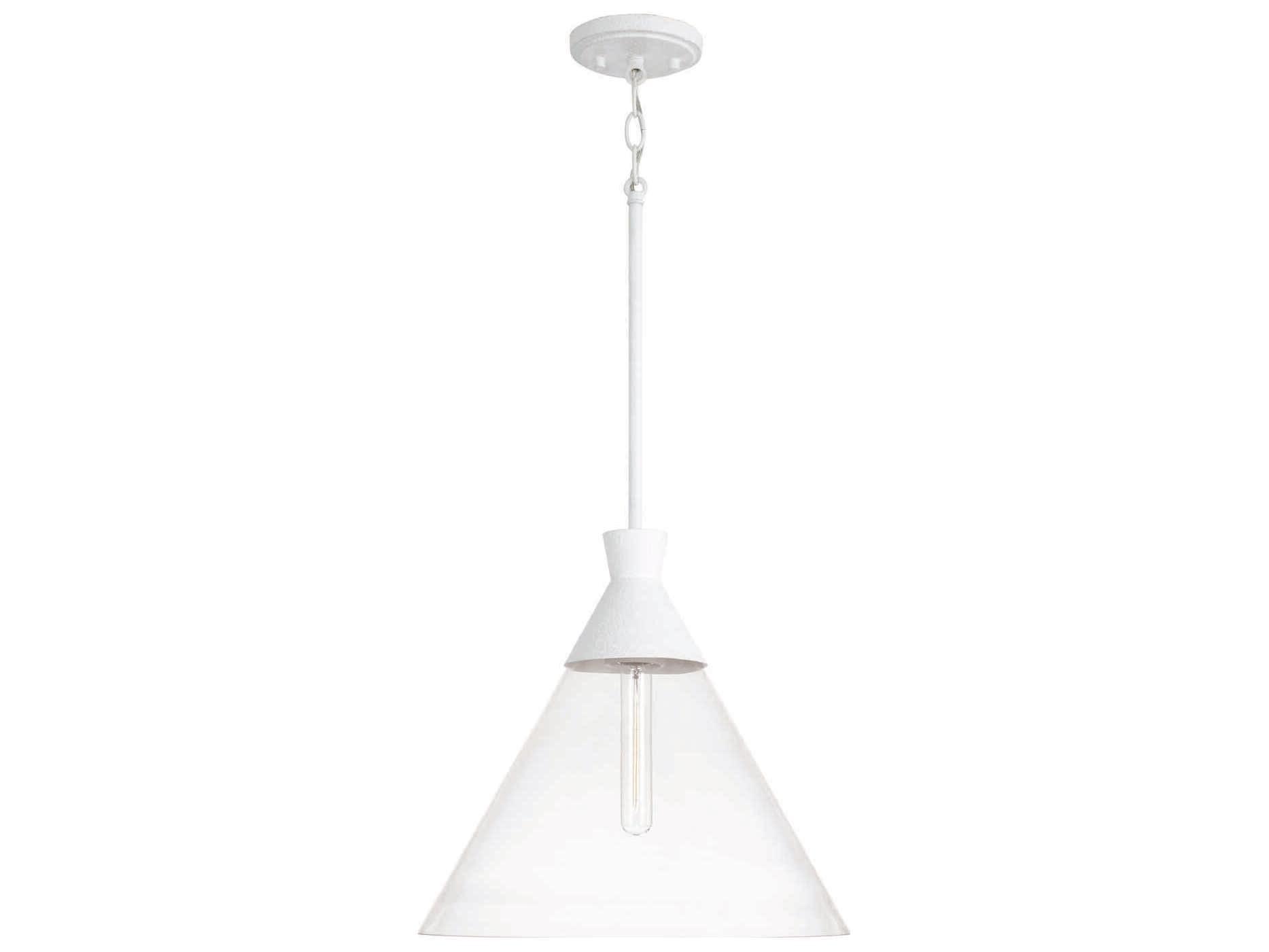 Capital Lighting Paloma 1-Light Textured White Glass Pendant
