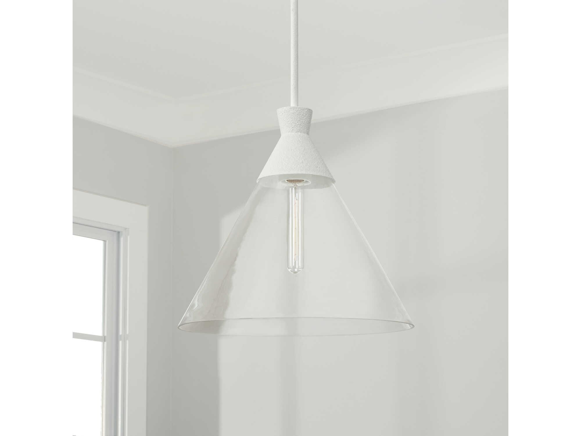 Capital Lighting Paloma 1-Light Textured White Glass Pendant