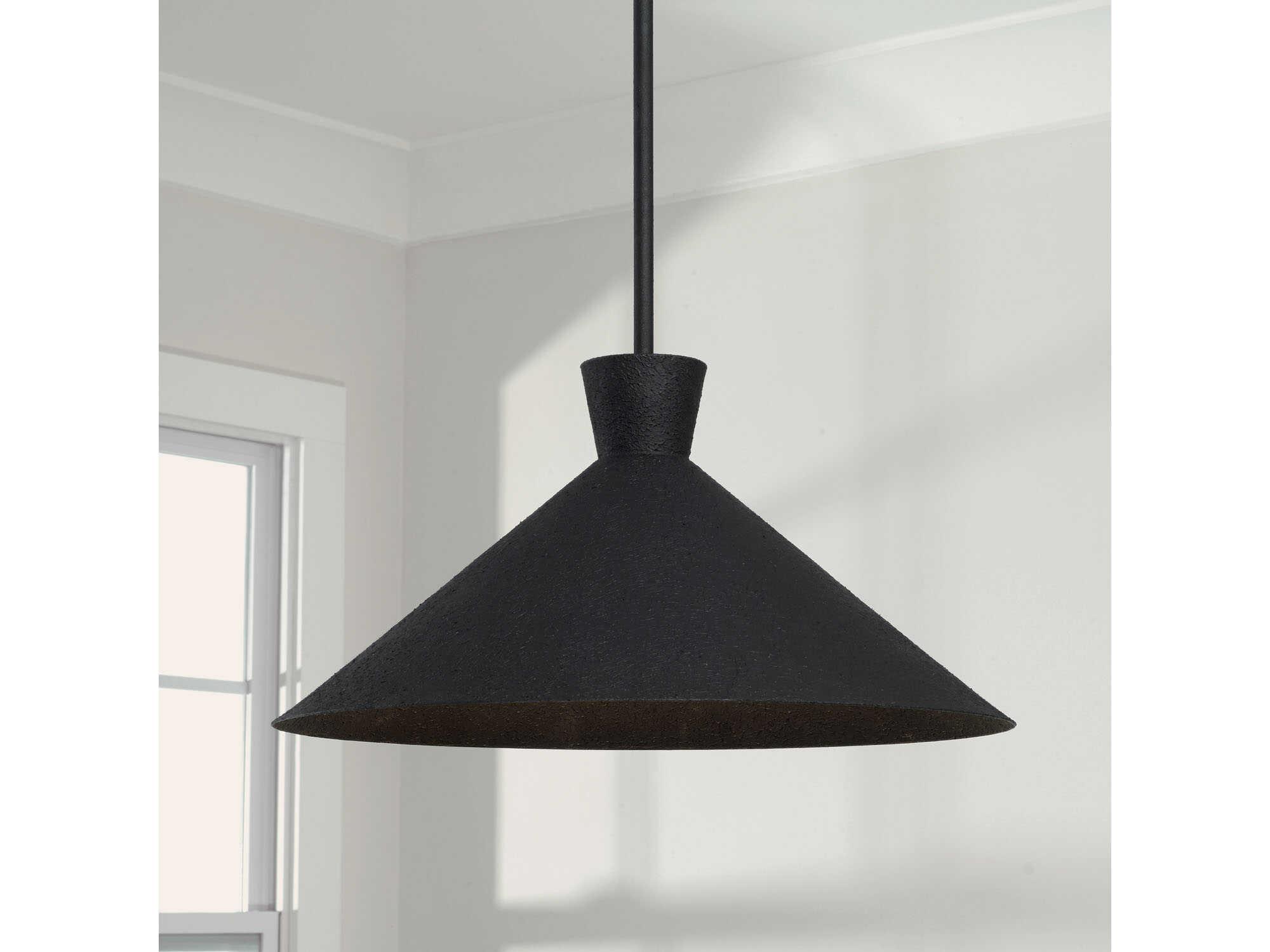 Capital Lighting Paloma 1-Light Textured Black Pendant