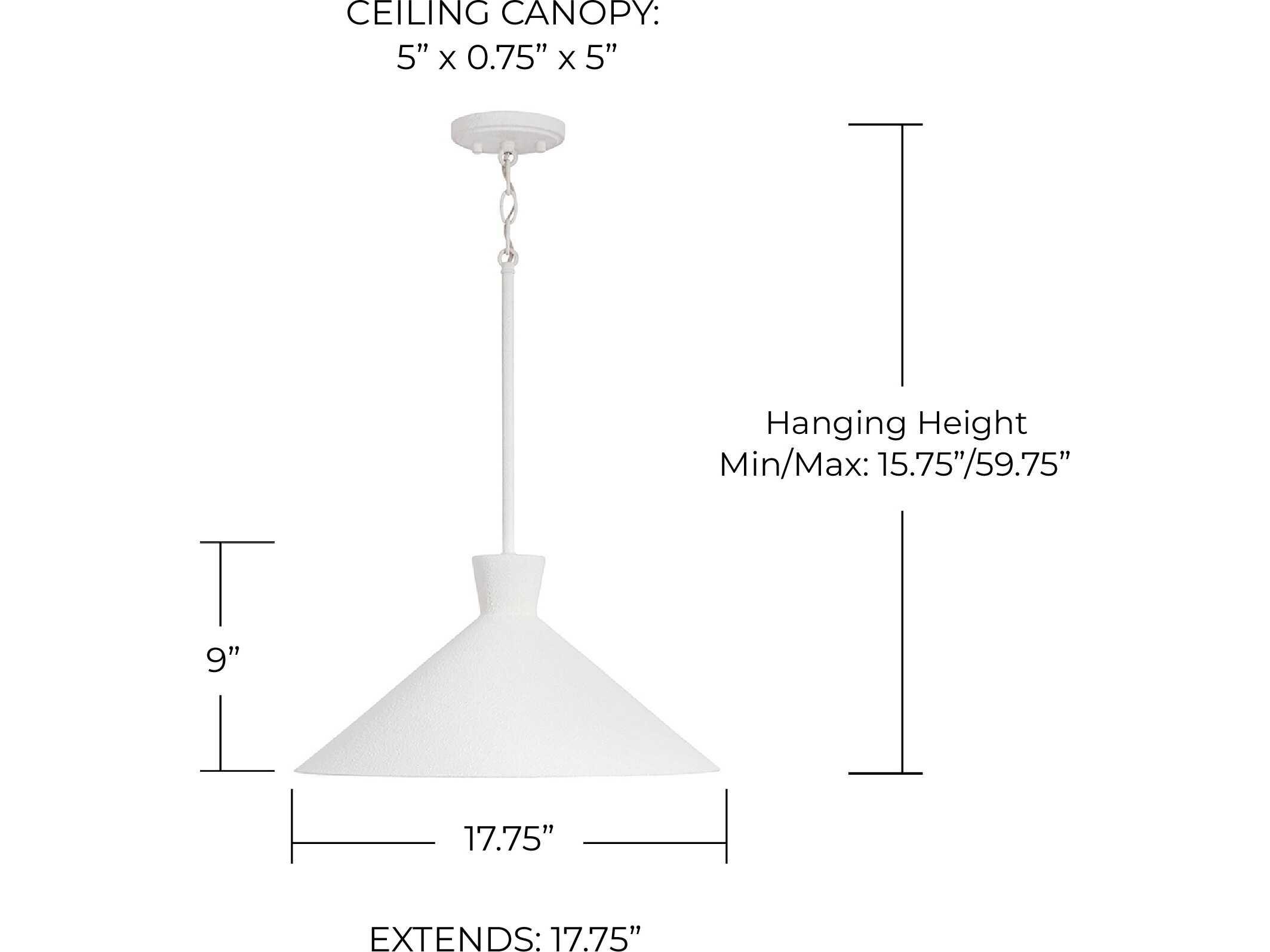 Capital Lighting Paloma 1-Light Textured White Pendant