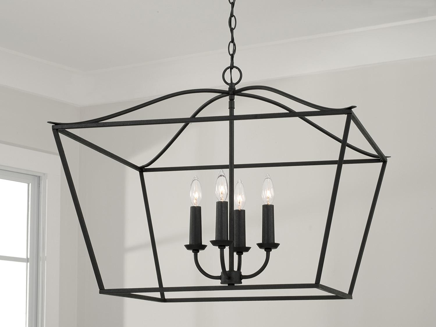 Capital Lighting Grady 4-Light Black Iron Pendant