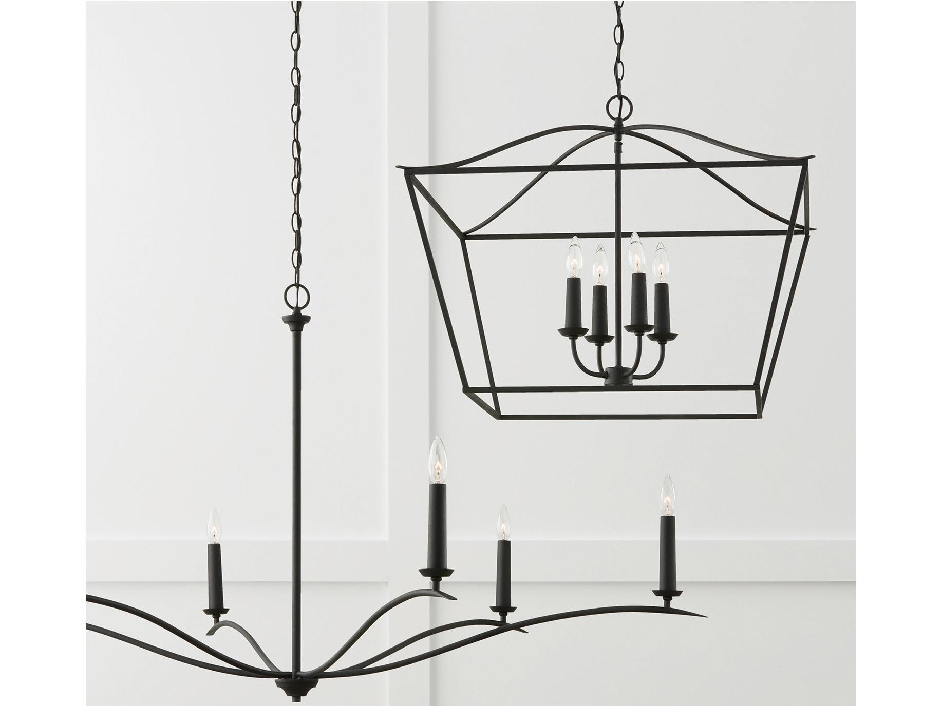 Capital Lighting Grady 4-Light Black Iron Pendant