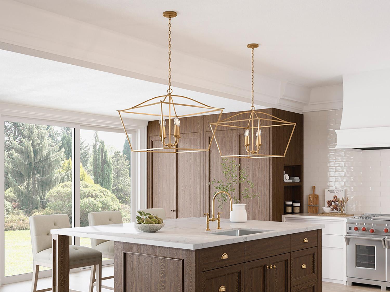 Capital Lighting Grady 4-Light Matte Brass Pendant