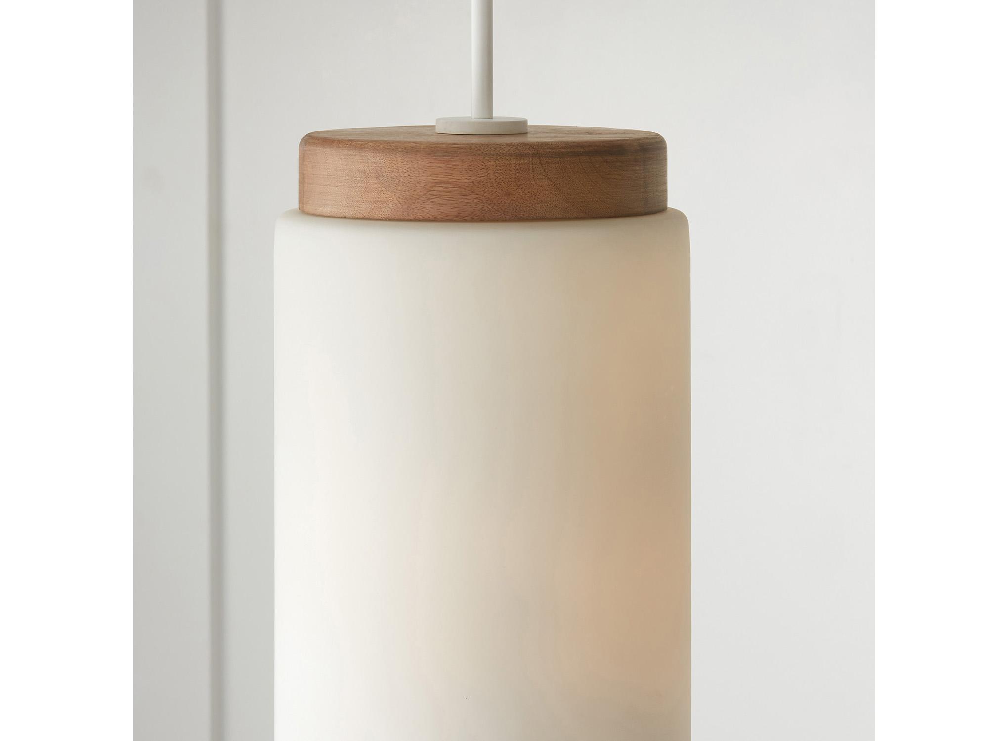 Capital Lighting Liam 1-Light Light Wood And White Drum Mini Pendant