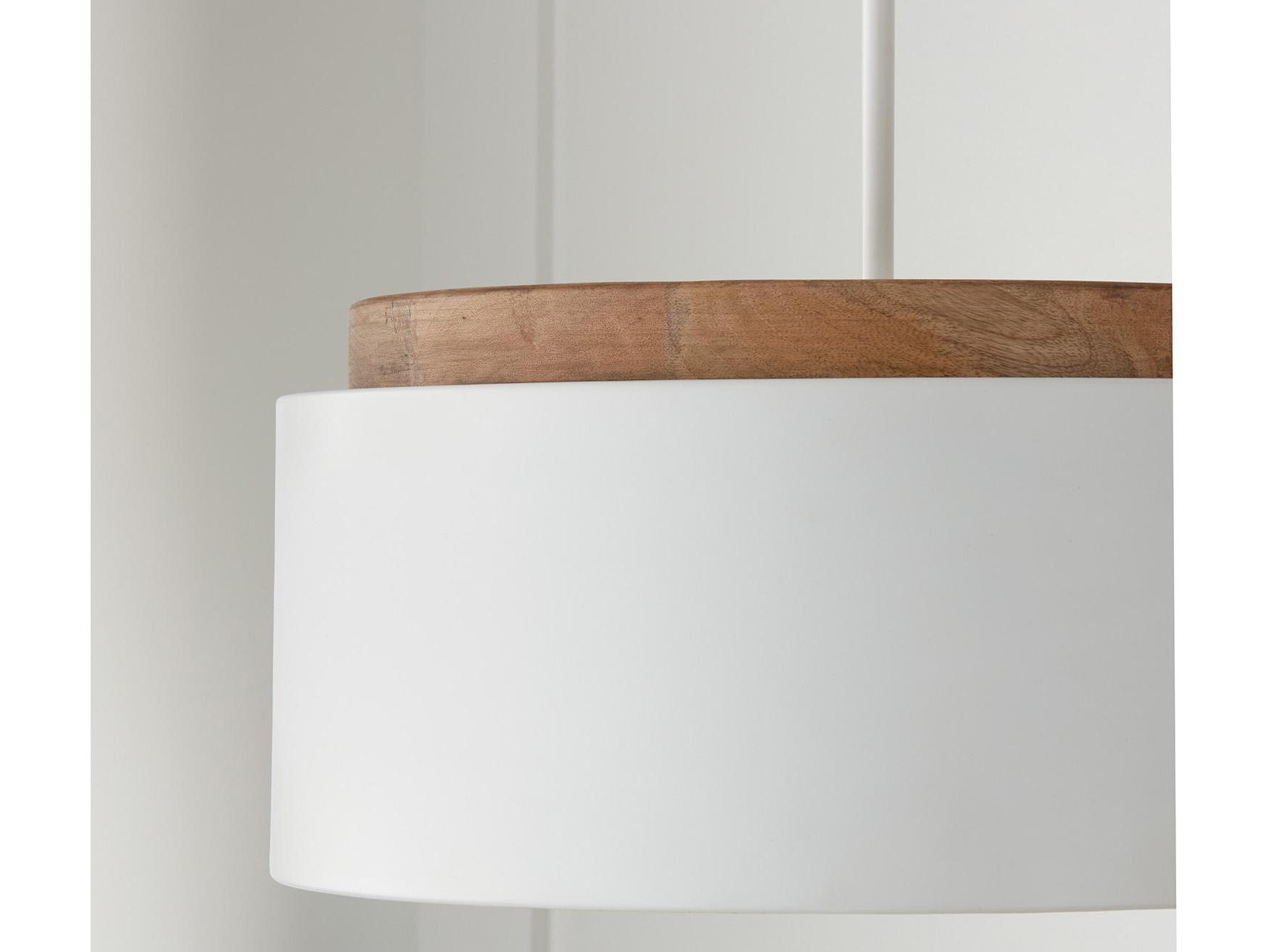 Capital Lighting Liam 1-Light Light Wood And White Drum Pendant