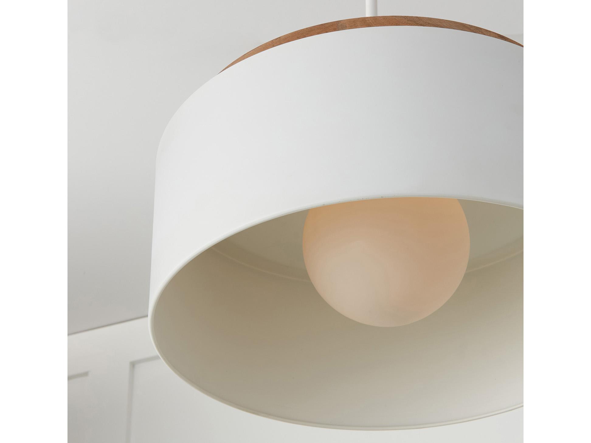 Capital Lighting Liam 1-Light Light Wood And White Drum Pendant