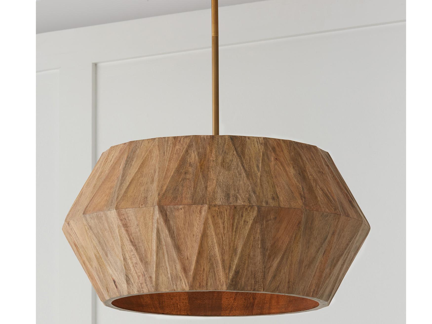 Capital Lighting Nadeau 4-Light Light Wood And Patinaed Brass Brown Pendant