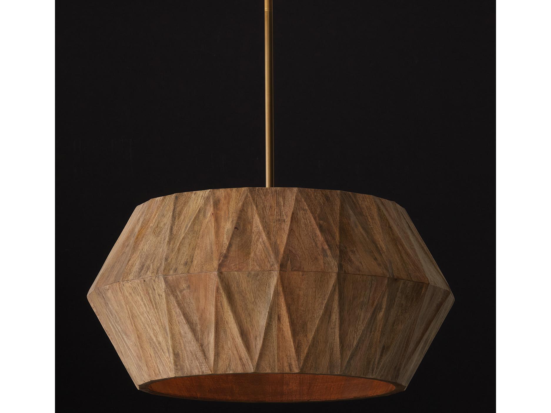Capital Lighting Nadeau 4-Light Light Wood And Patinaed Brass Brown Pendant