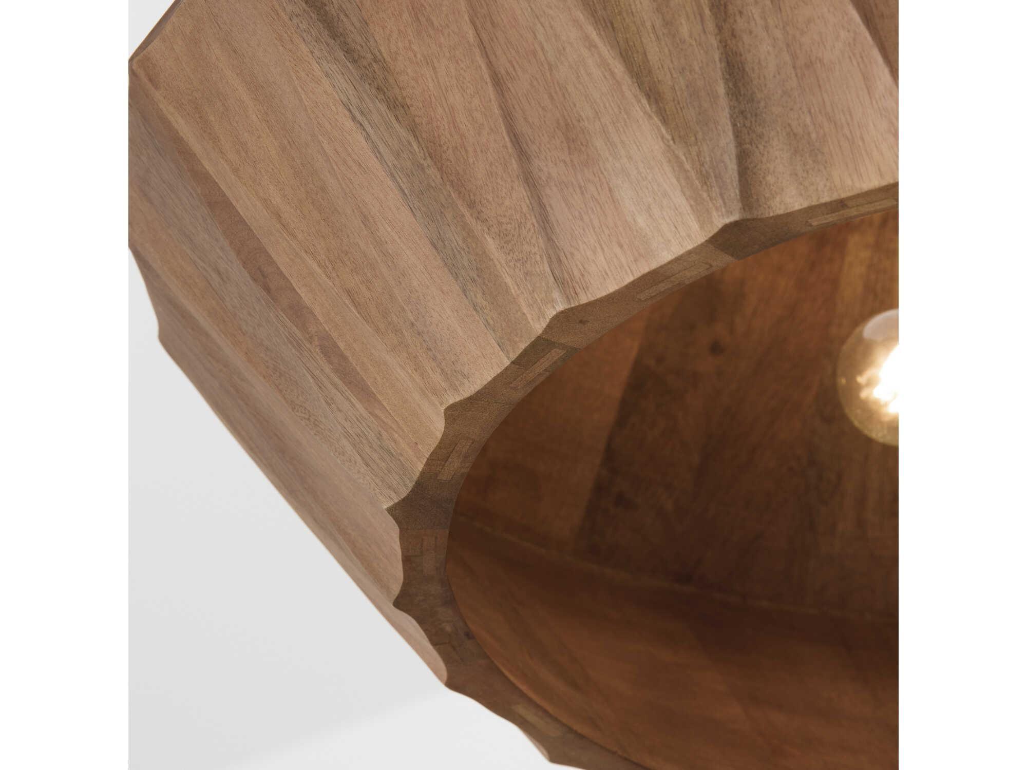 Capital Lighting Nadeau 6-Light Light Wood Patinaed Brass Drum Geometric Pendant