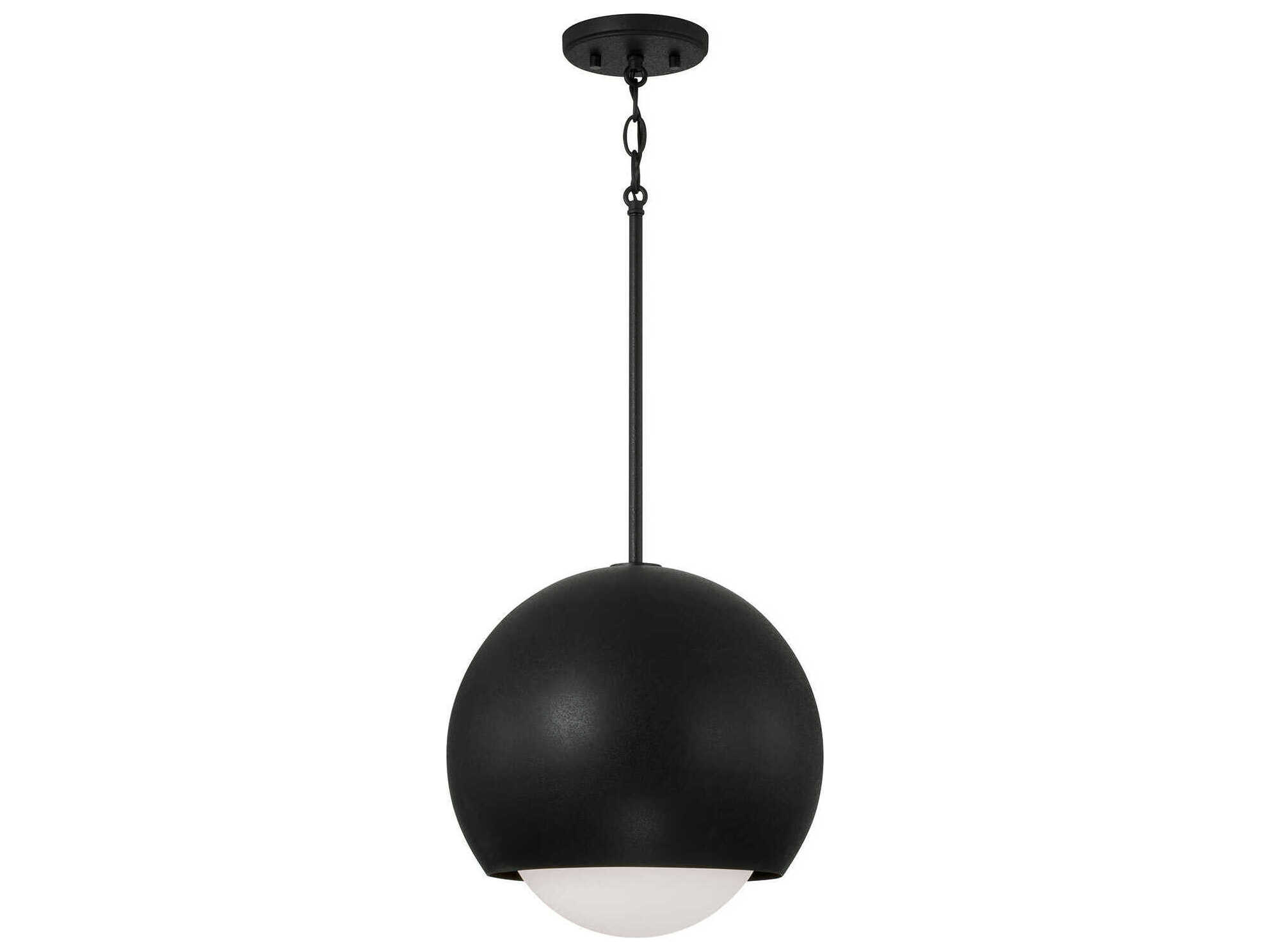 Capital Lighting Dolby 1-Light Black Iron Globe Mini Pendant
