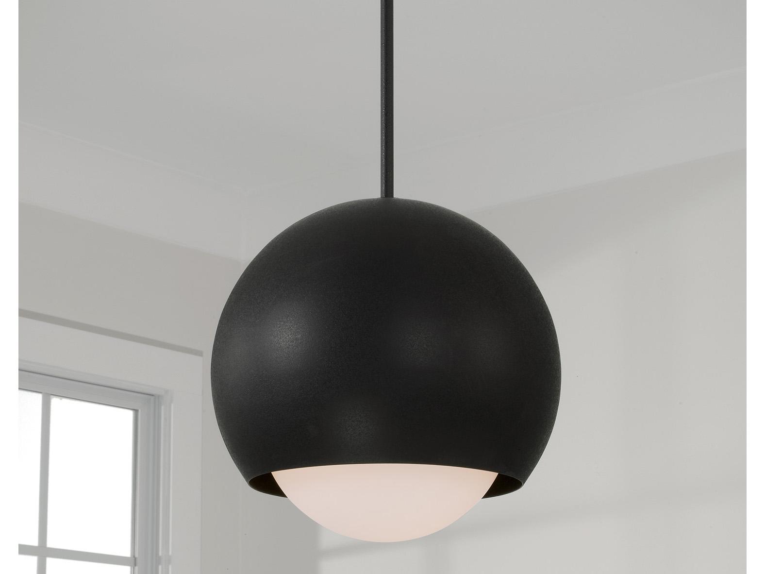 Capital Lighting Dolby 1-Light Black Iron Globe Mini Pendant