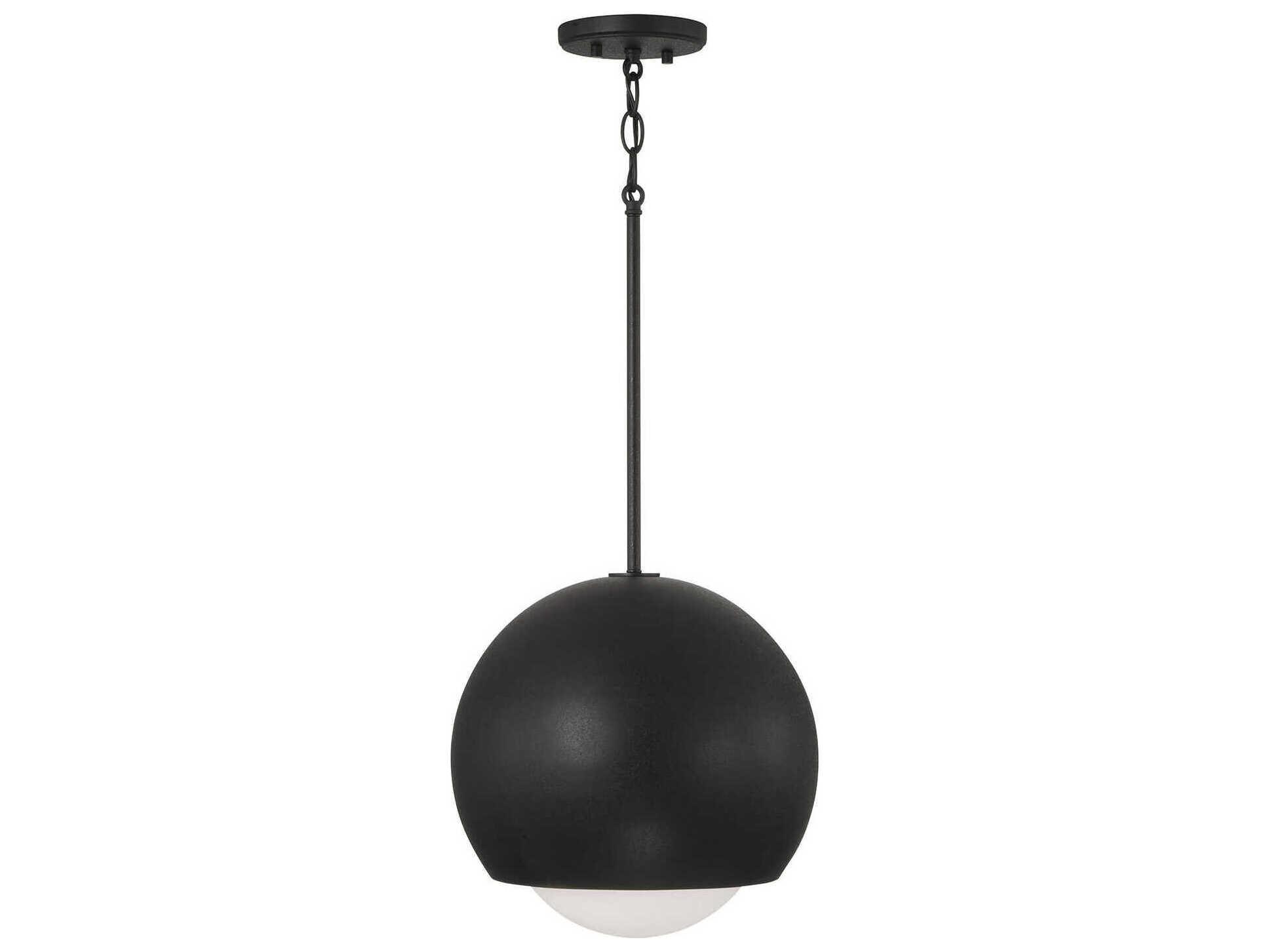 Capital Lighting Dolby 1-Light Black Iron Globe Mini Pendant
