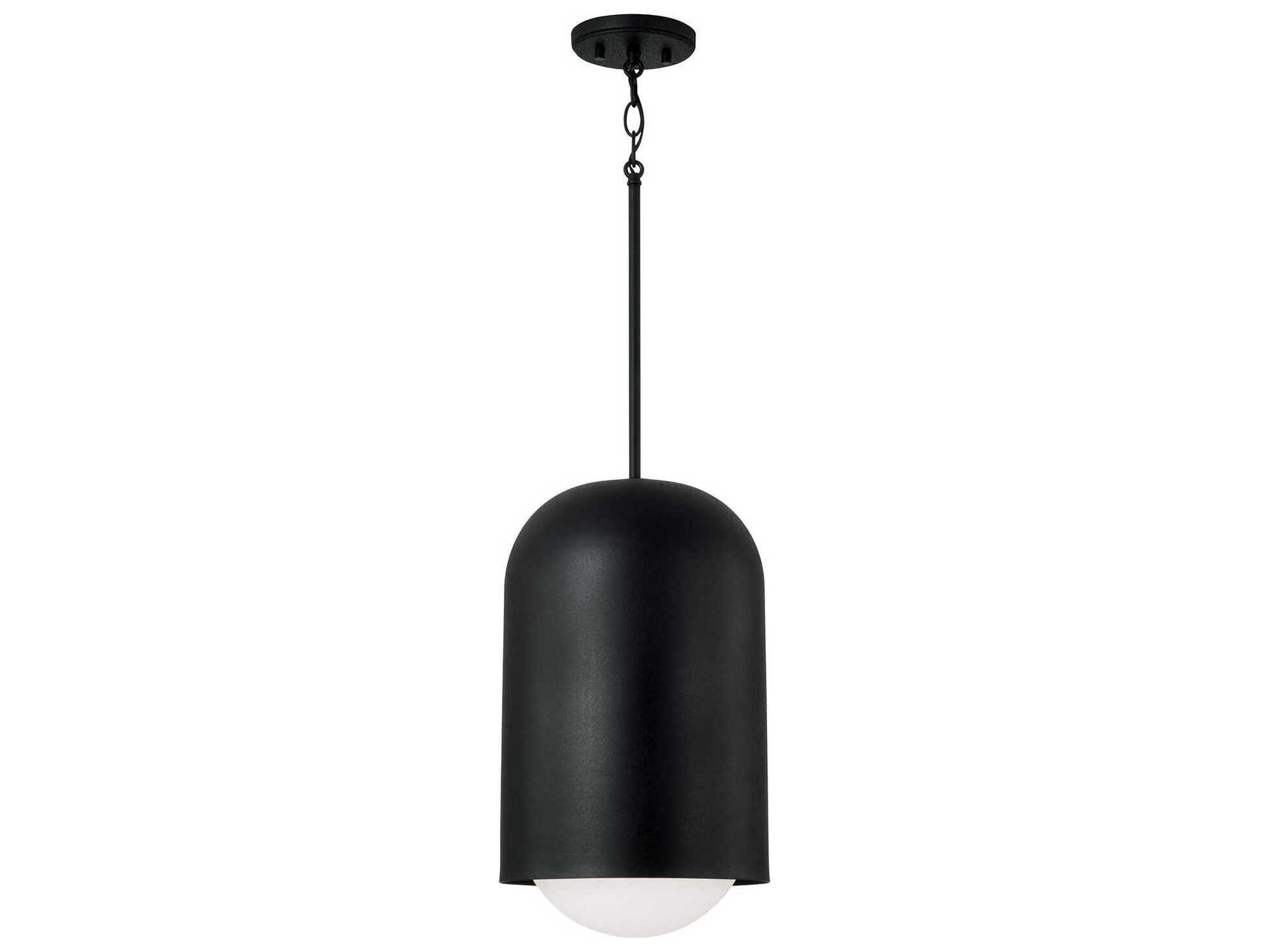Capital Lighting Dolby 1-Light Black Iron Cylinder Mini Pendant