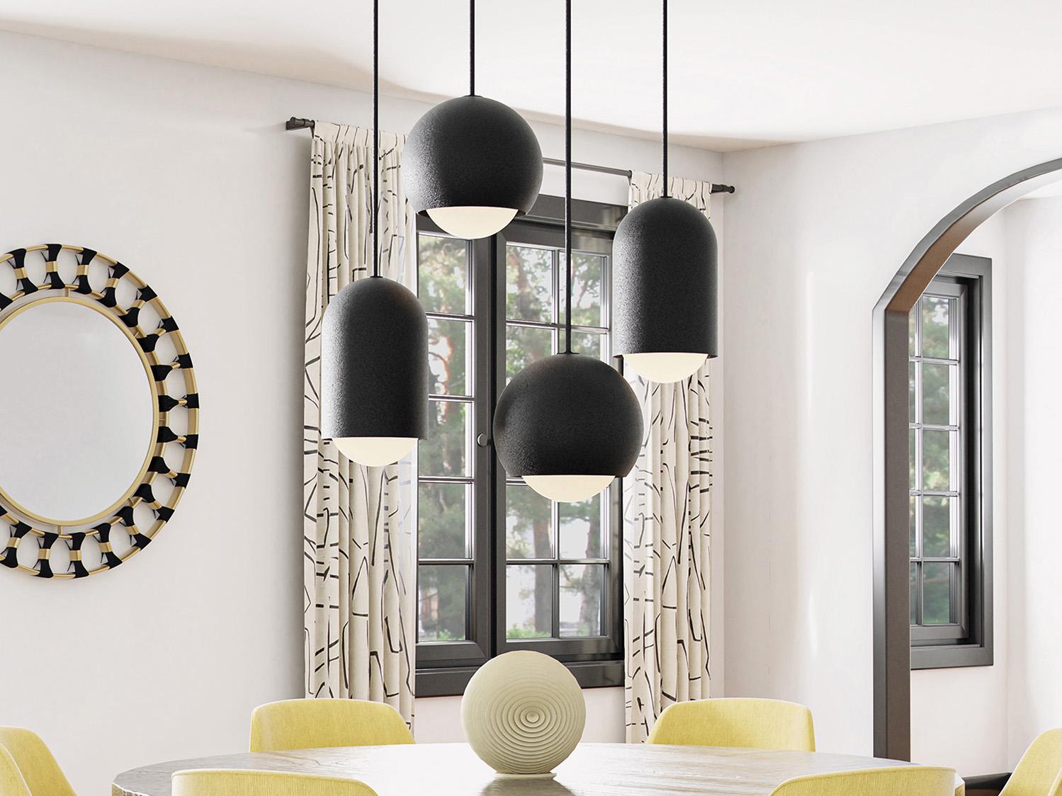 Capital Lighting Dolby 1-Light Black Iron Cylinder Mini Pendant