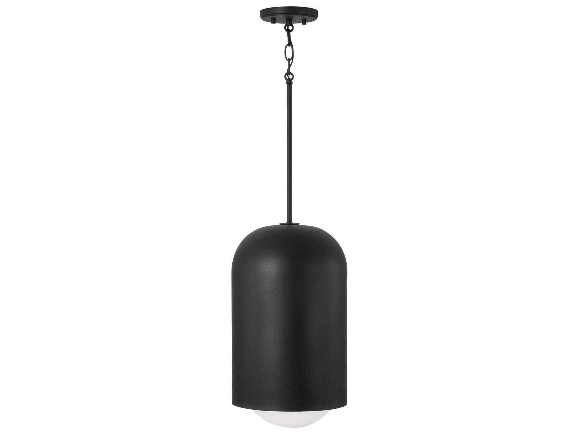 Capital Lighting Dolby 1-Light Black Iron Cylinder Mini Pendant