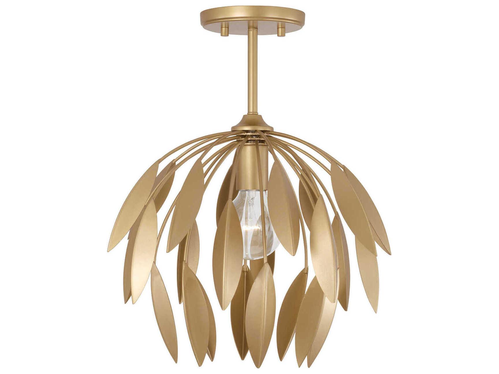 Capital Lighting Margeaux 1-Light Buffed Gold Dome Pendant
