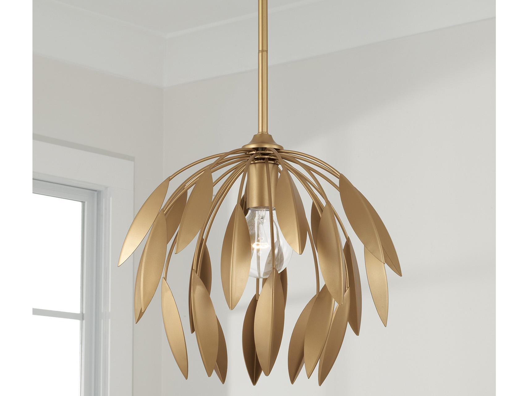 Capital Lighting Margeaux 1-Light Buffed Gold Dome Pendant