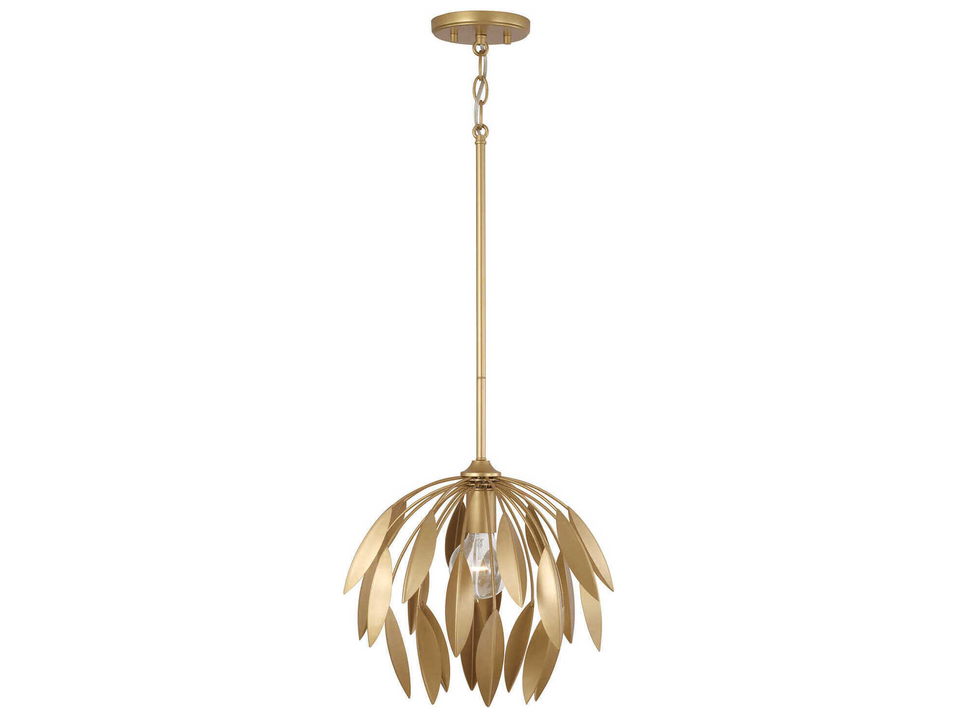 Capital Lighting Margeaux 1-Light Buffed Gold Dome Pendant