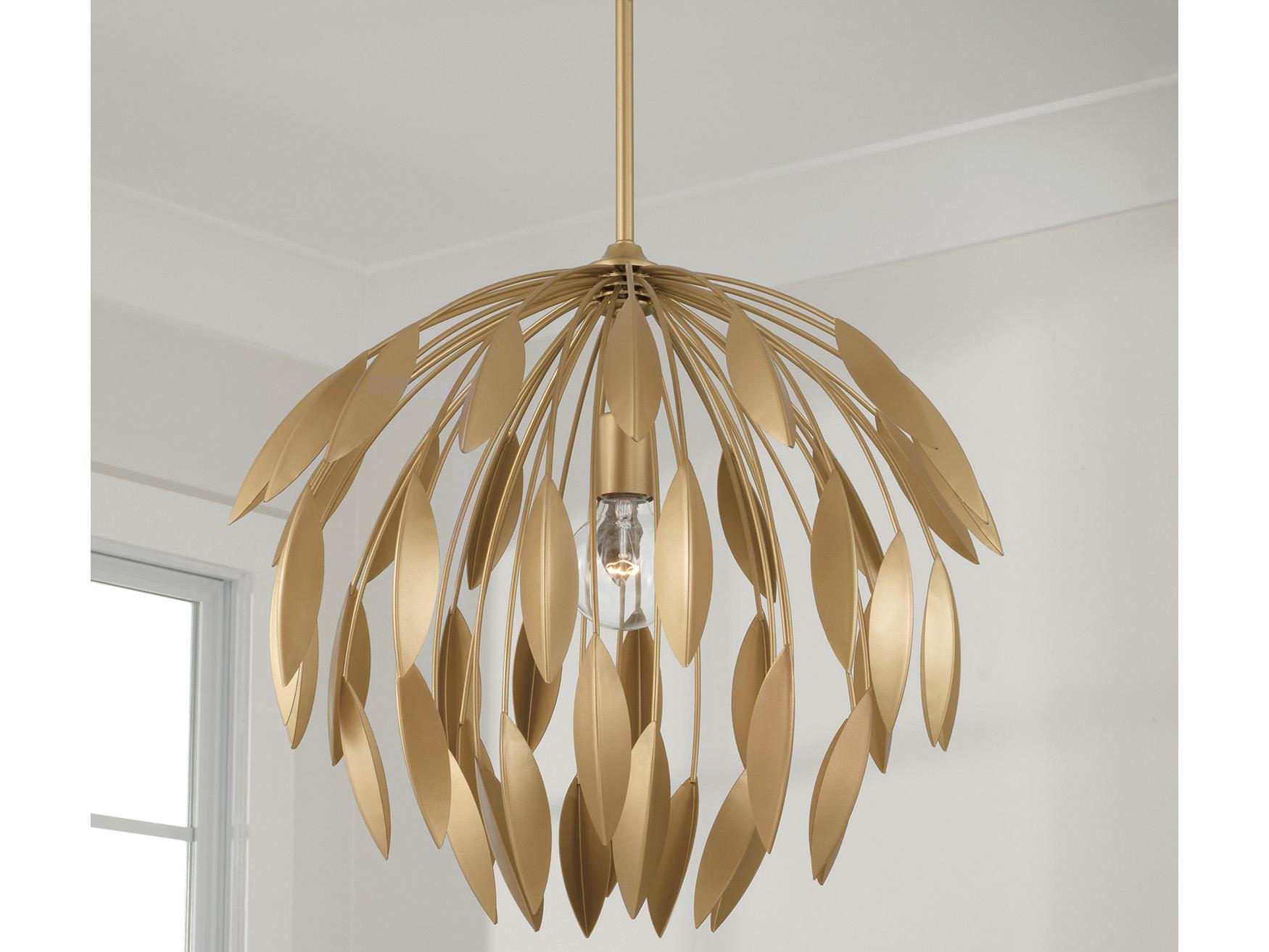 Capital Lighting Margeaux 1-Light Buffed Gold Dome Pendant