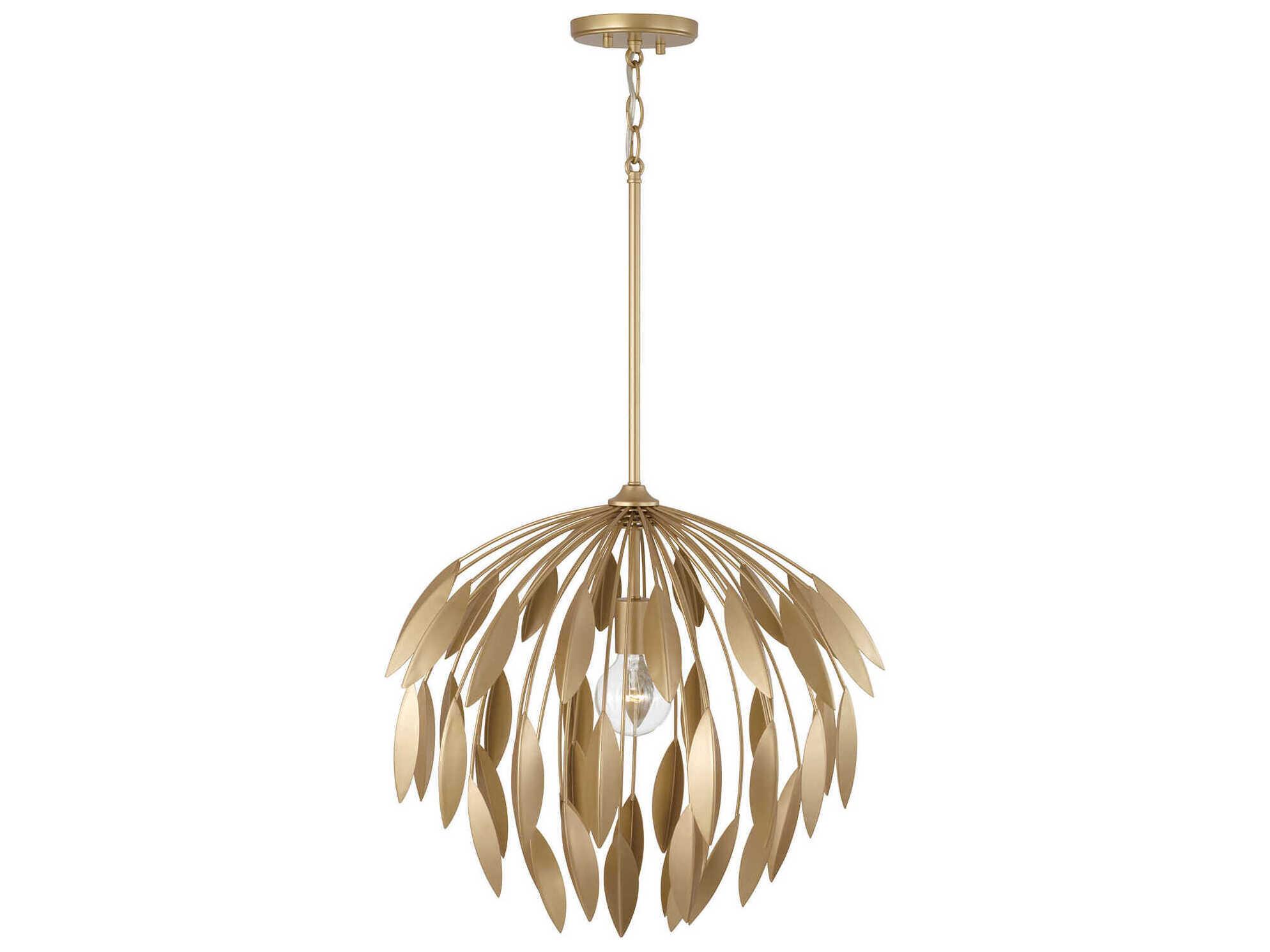 Capital Lighting Margeaux 1-Light Buffed Gold Dome Pendant