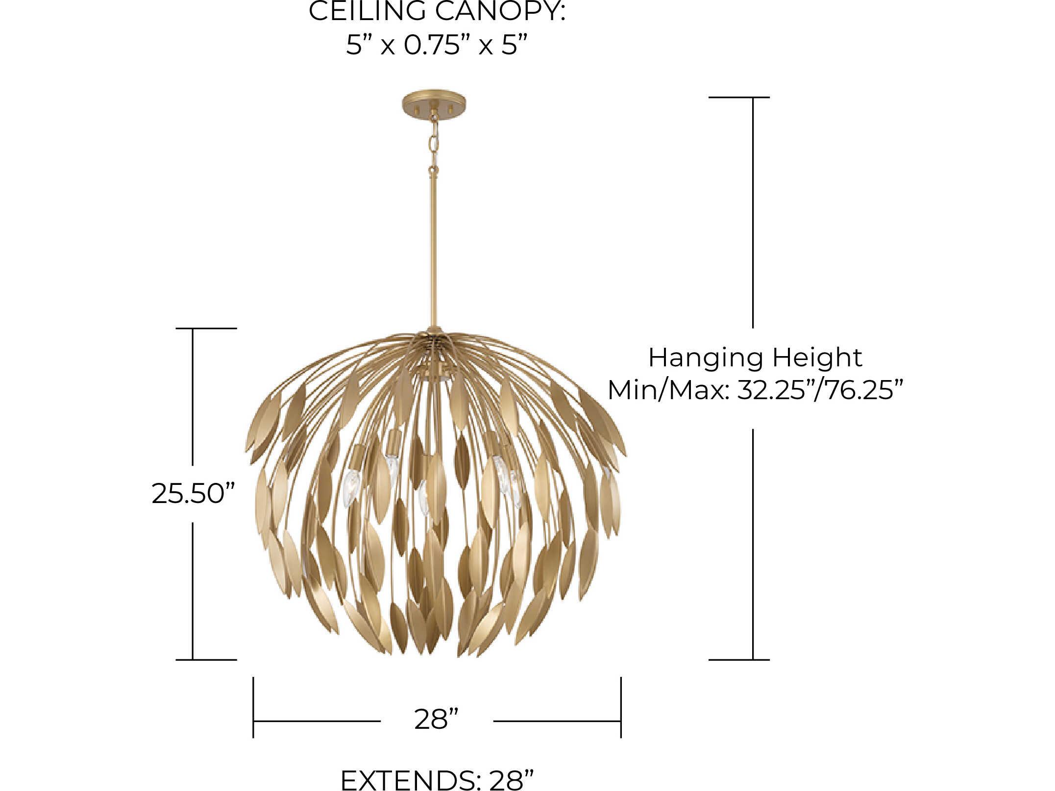 Capital Lighting Margeaux 5-Light Buffed Gold Dome Pendant