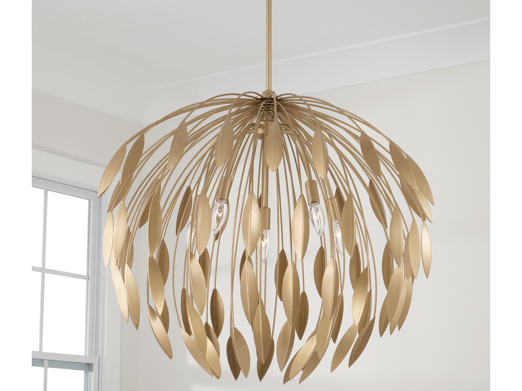 Capital Lighting Margeaux 5-Light Buffed Gold Dome Pendant