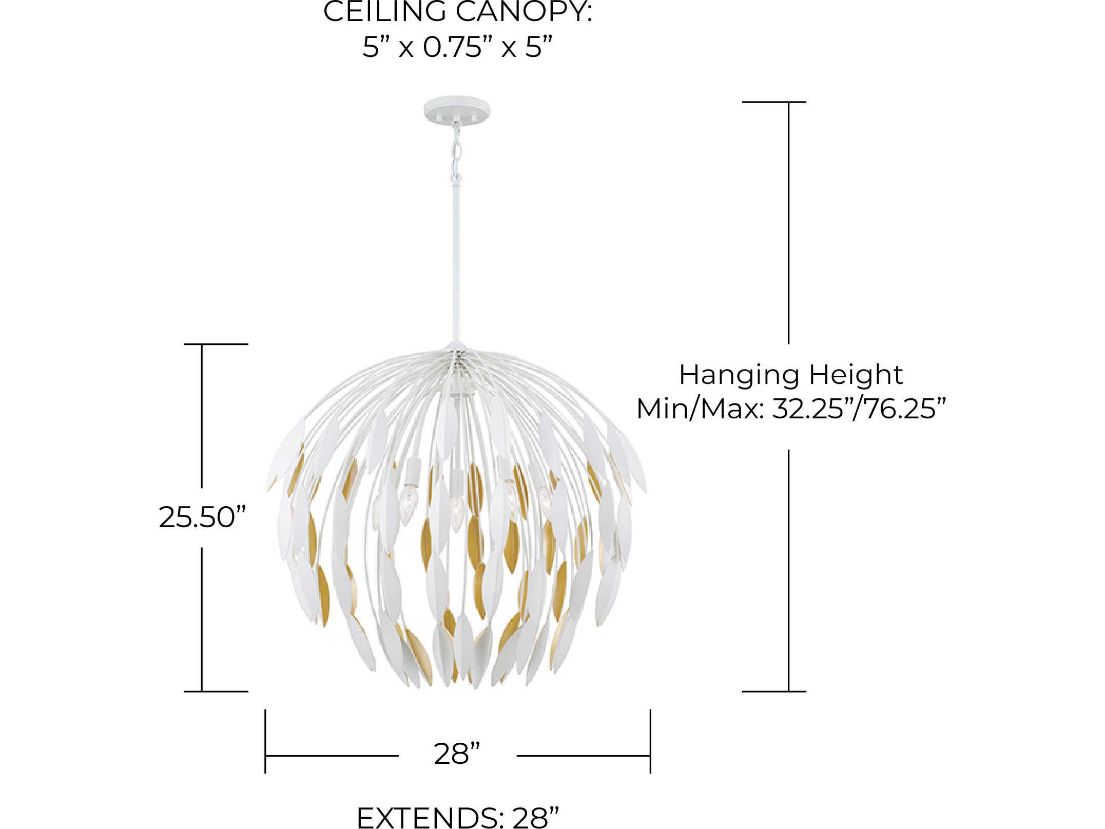 Capital Lighting Margeaux 5-Light Matte White Dome Pendant