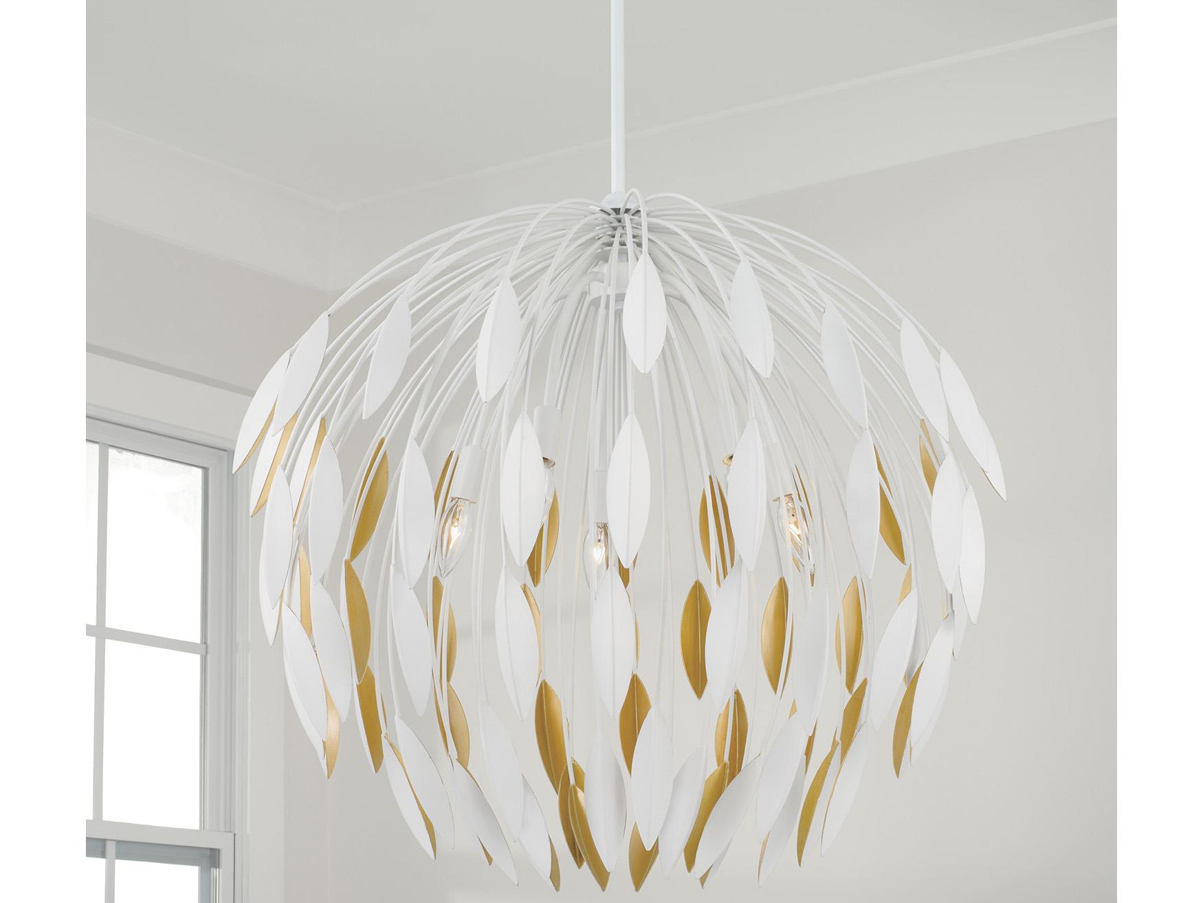 Capital Lighting Margeaux 5-Light Matte White Dome Pendant