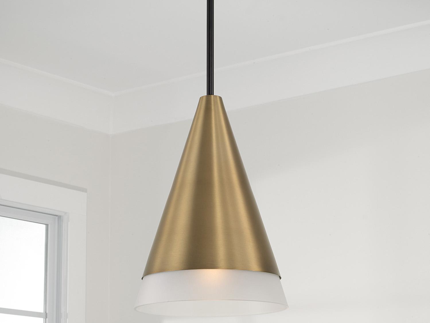 Capital Lighting Avant 1-Light Aged Brass And Black Mini Pendant
