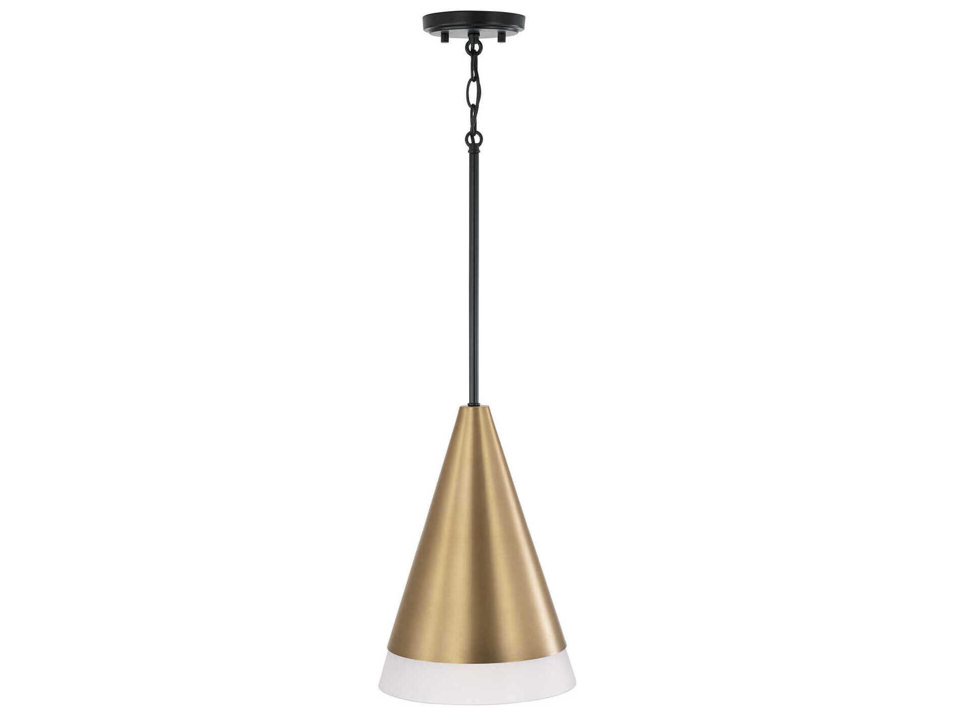 Capital Lighting Avant 1-Light Aged Brass And Black Mini Pendant