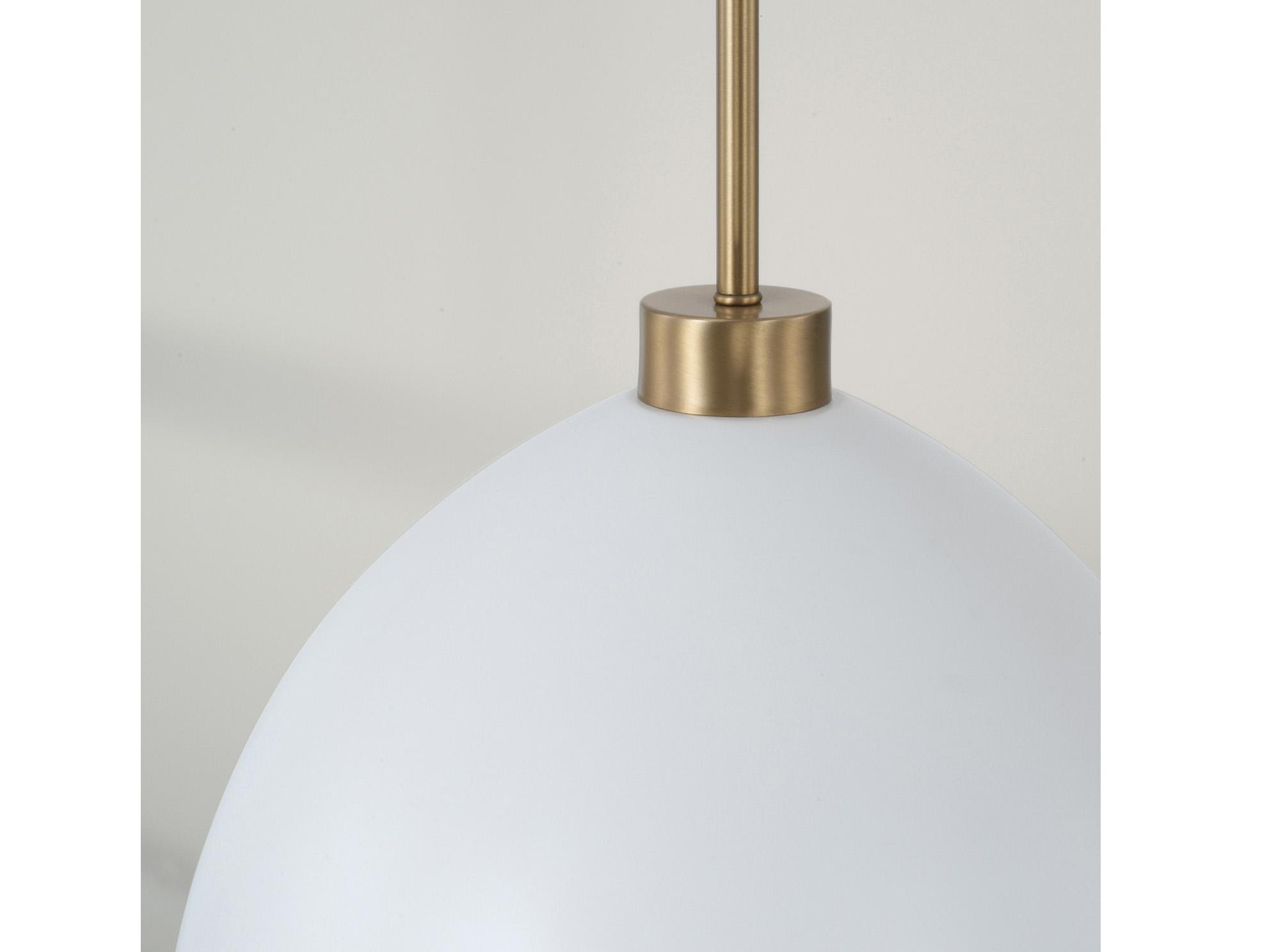 Capital Lighting Ross 1-Light Aged Brass And White Dome Pendant