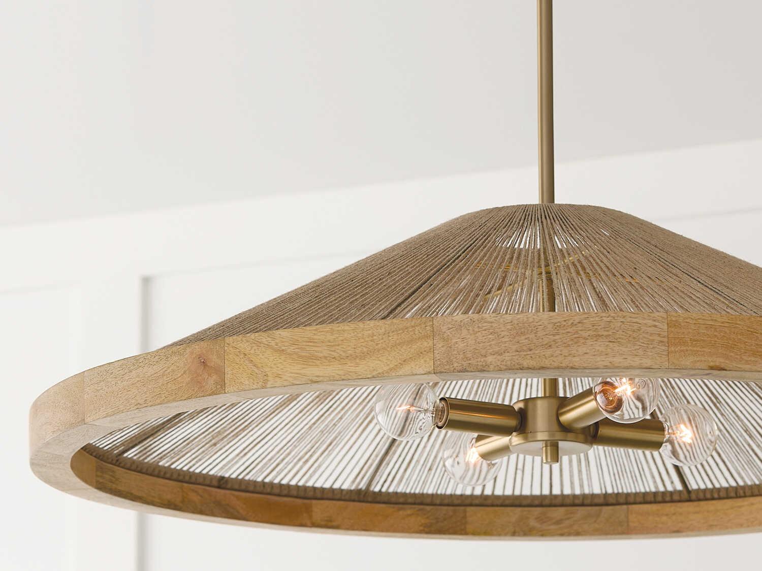 Capital Lighting Maya 4-Light Matte Brass Brown Pendant