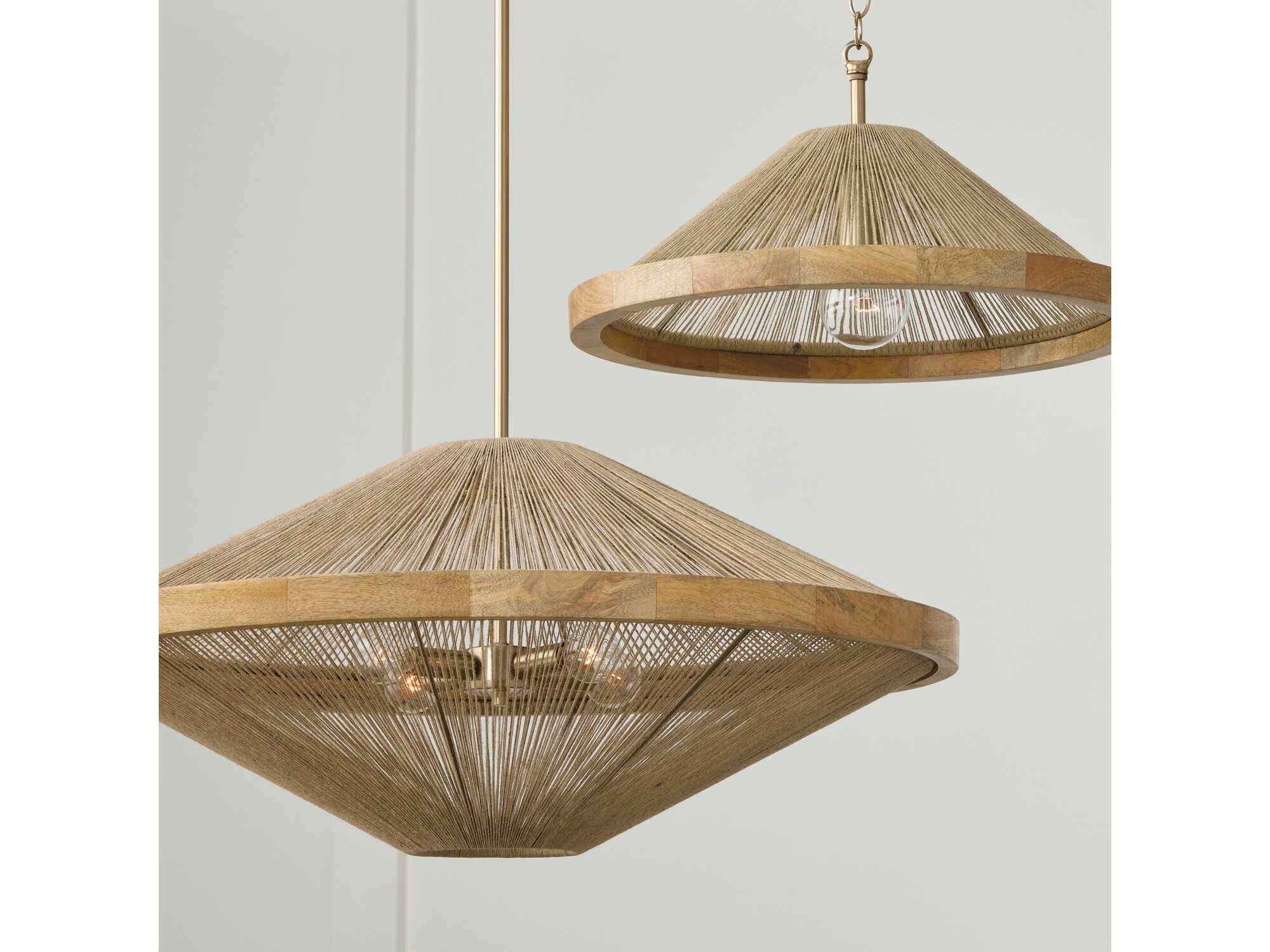 Capital Lighting Maya 4-Light Matte Brass Brown Pendant