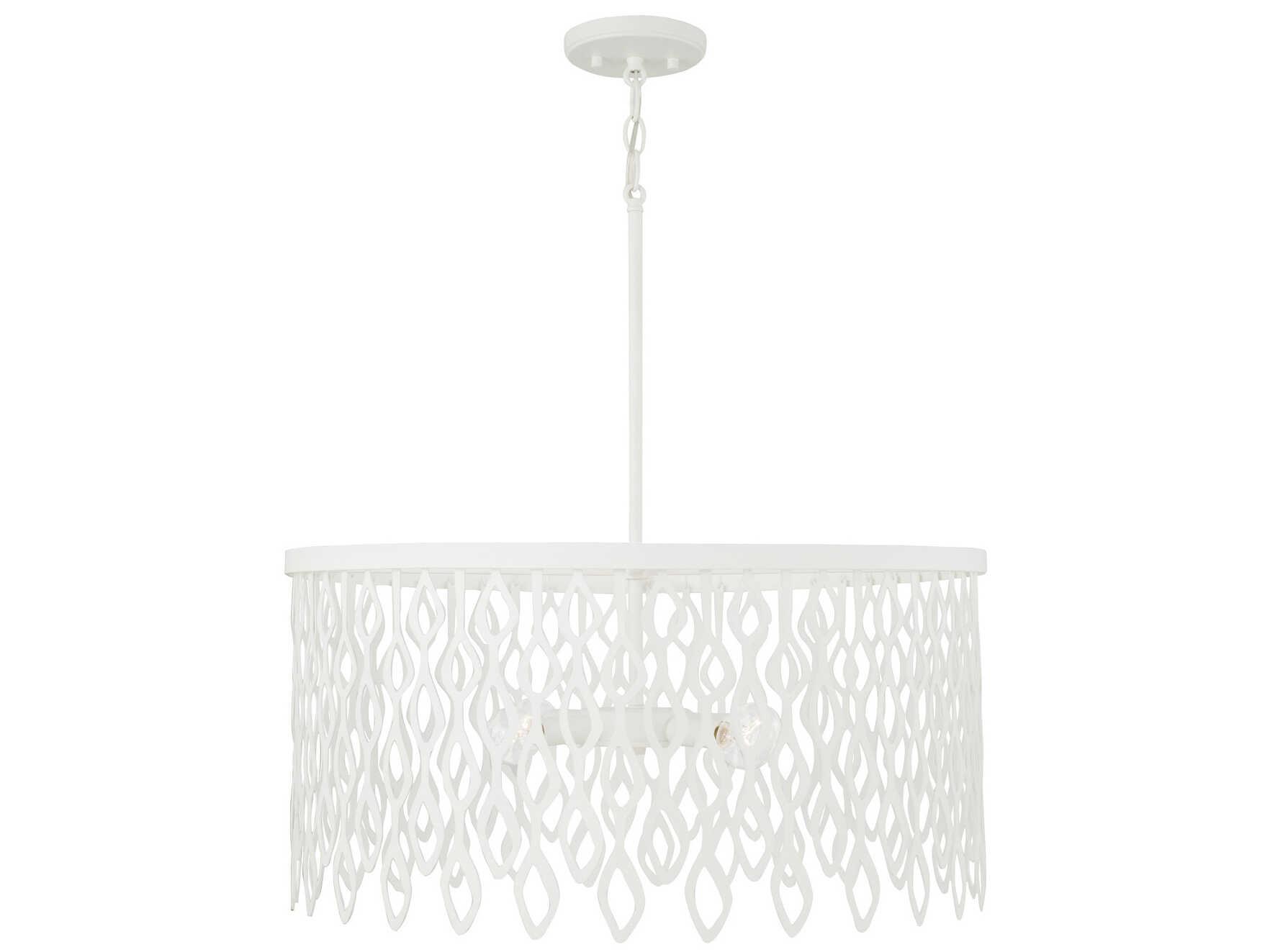 Capital Lighting Pheobe 4-Light Matte White Drum Pendant