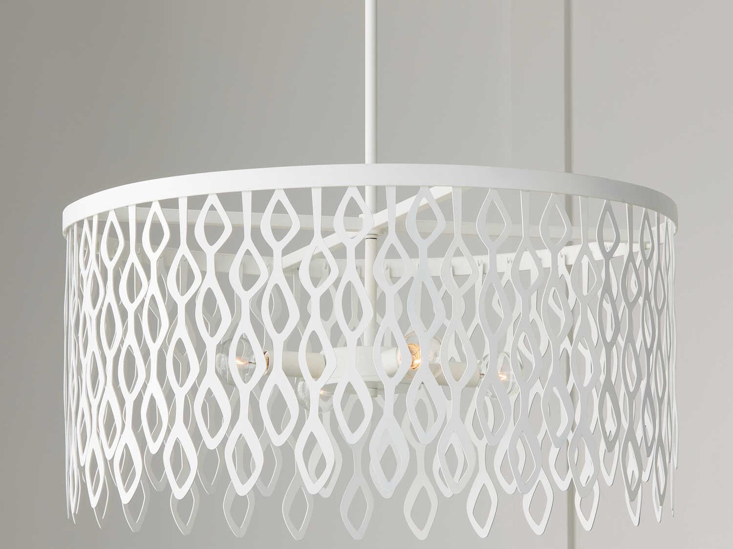 Capital Lighting Pheobe 4-Light Matte White Drum Pendant