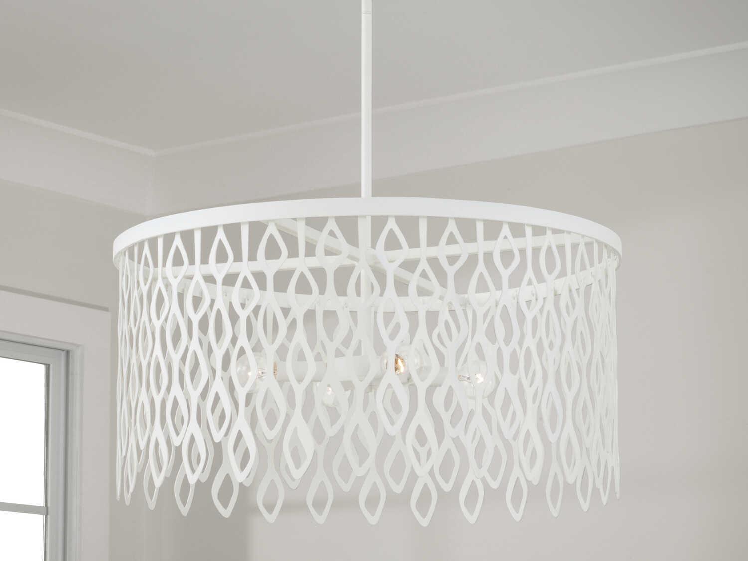 Capital Lighting Pheobe 4-Light Matte White Drum Pendant