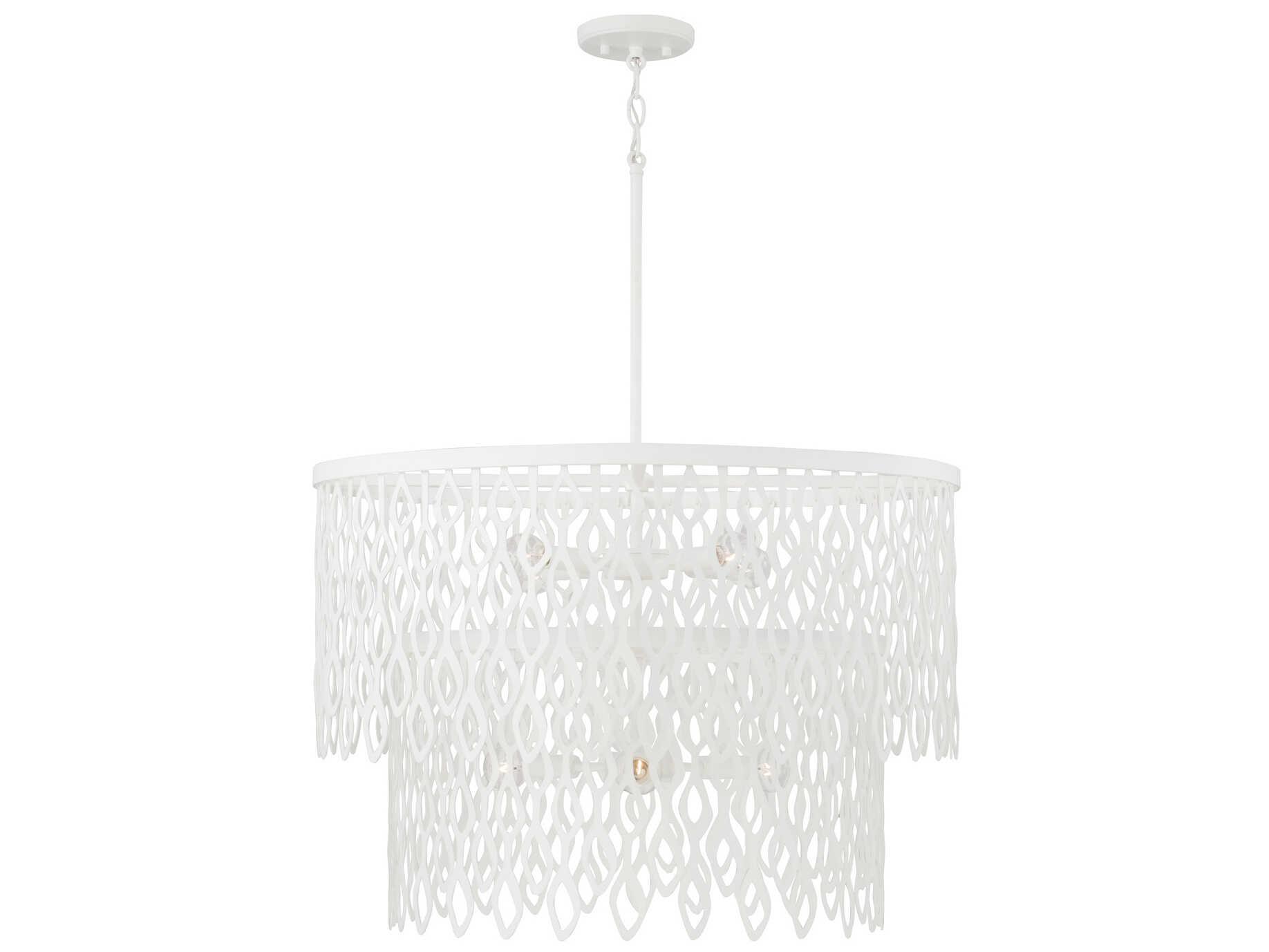 Capital Lighting Pheobe 7-Light Matte White Drum Pendant