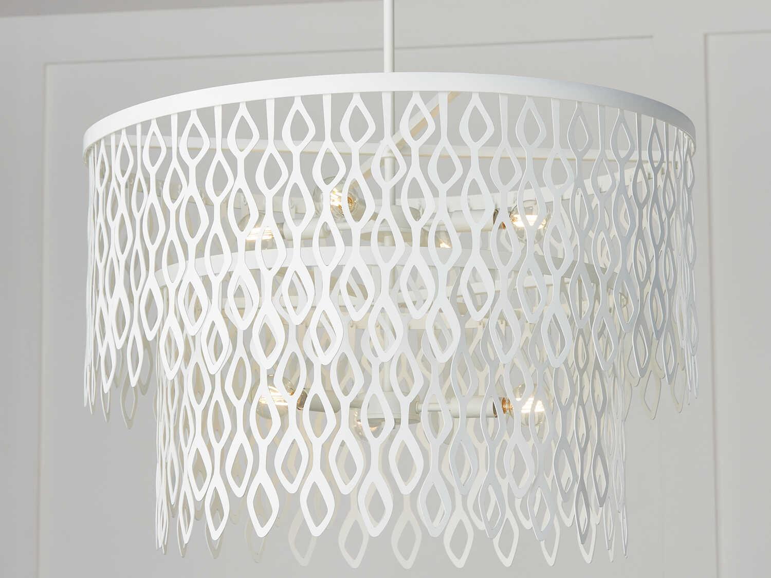 Capital Lighting Pheobe 7-Light Matte White Drum Pendant