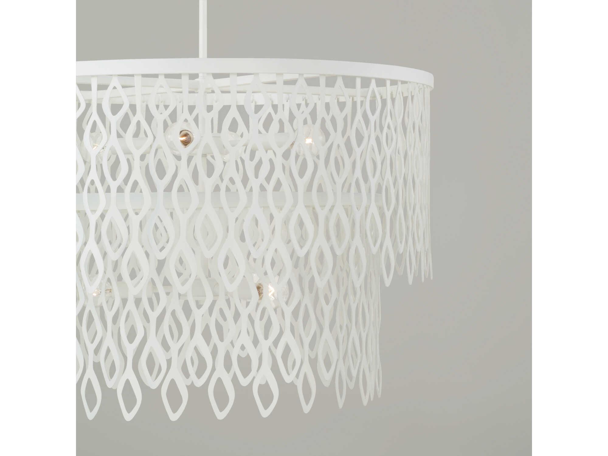Capital Lighting Pheobe 7-Light Matte White Drum Pendant