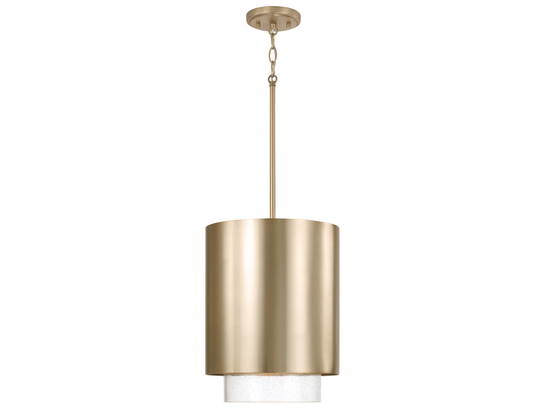 Capital Lighting Weller 1-Light Matte Brass Cylinder Mini Pendant